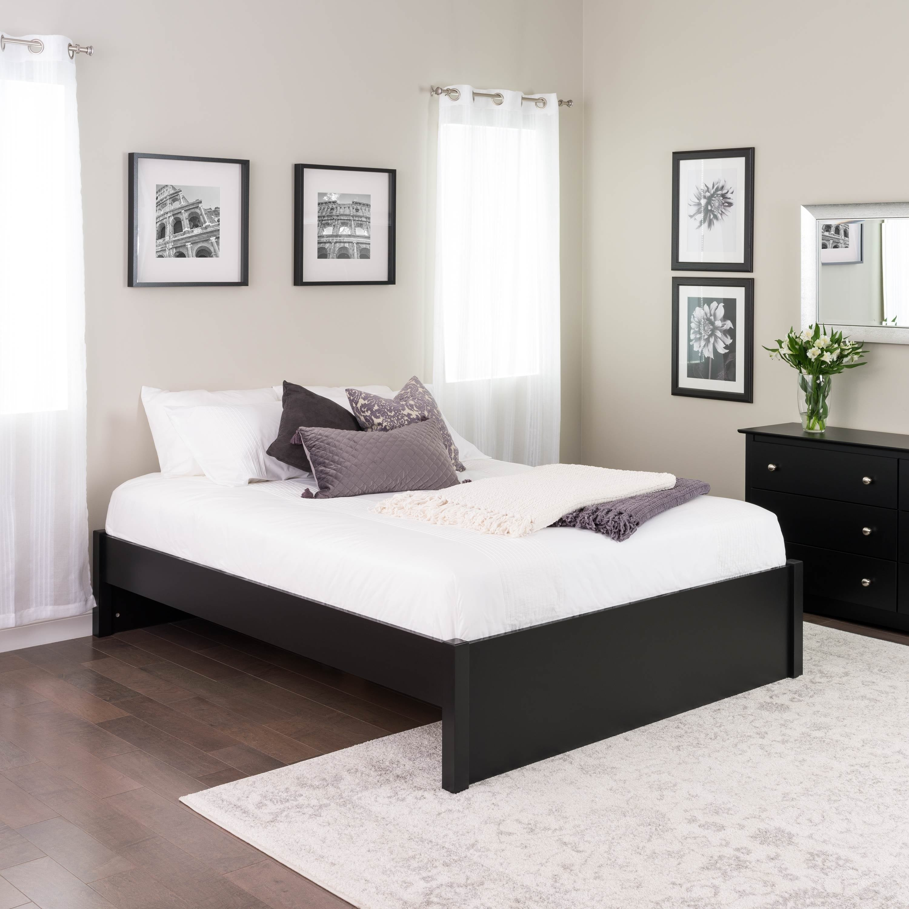 Prepac Queen Select 4 Post Platform Bed With Optional Drawers with proportions 3000 X 3000