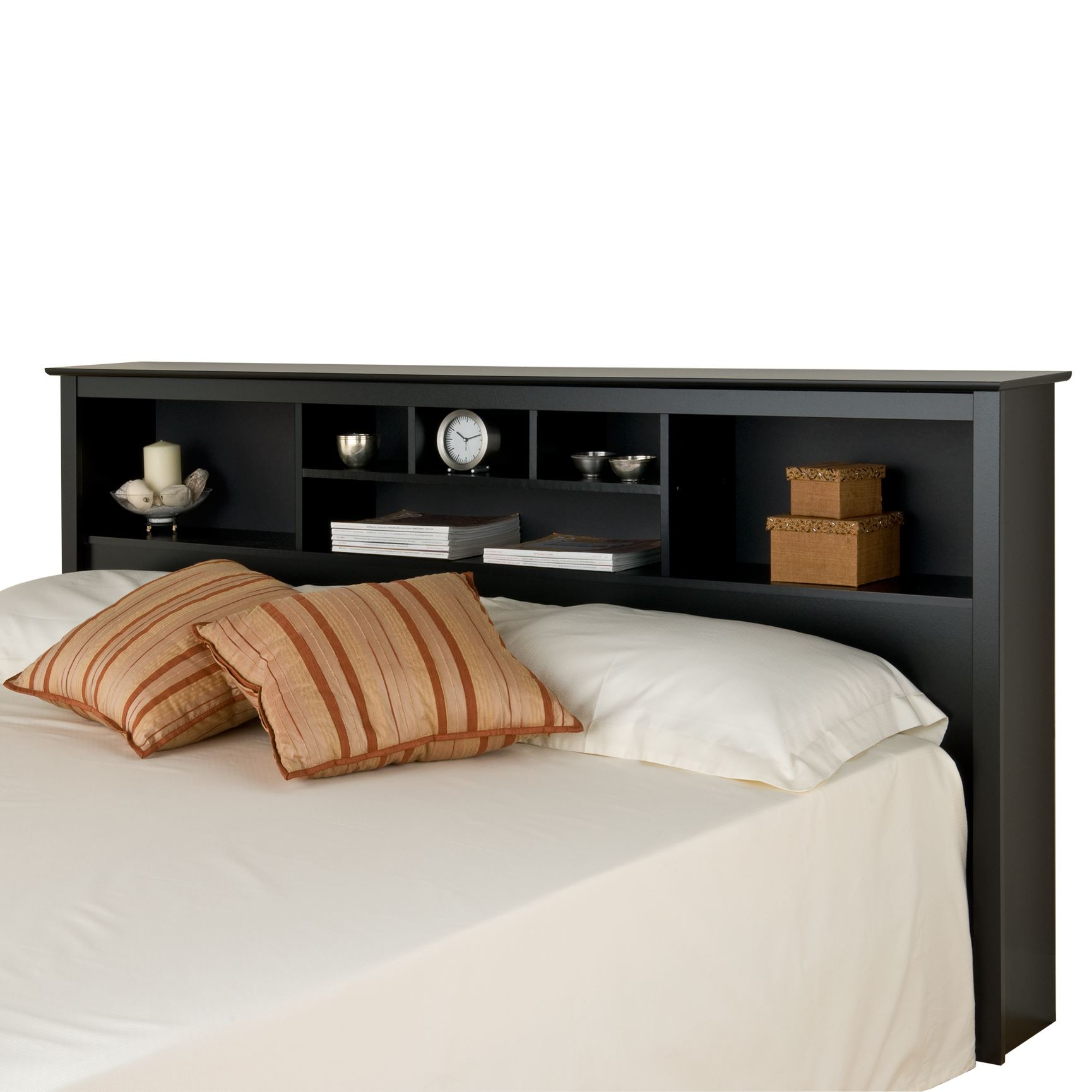 Prepac Sonoma Black King Storage Headboard in proportions 1730 X 1730