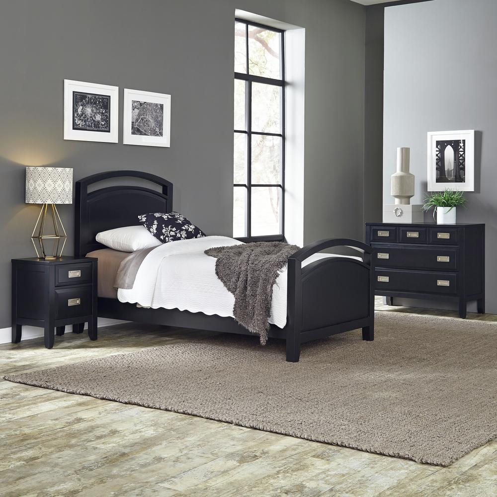 Prescott 3 Piece Black Twin Bedroom Set Products Bedroom Sets regarding sizing 1000 X 1000