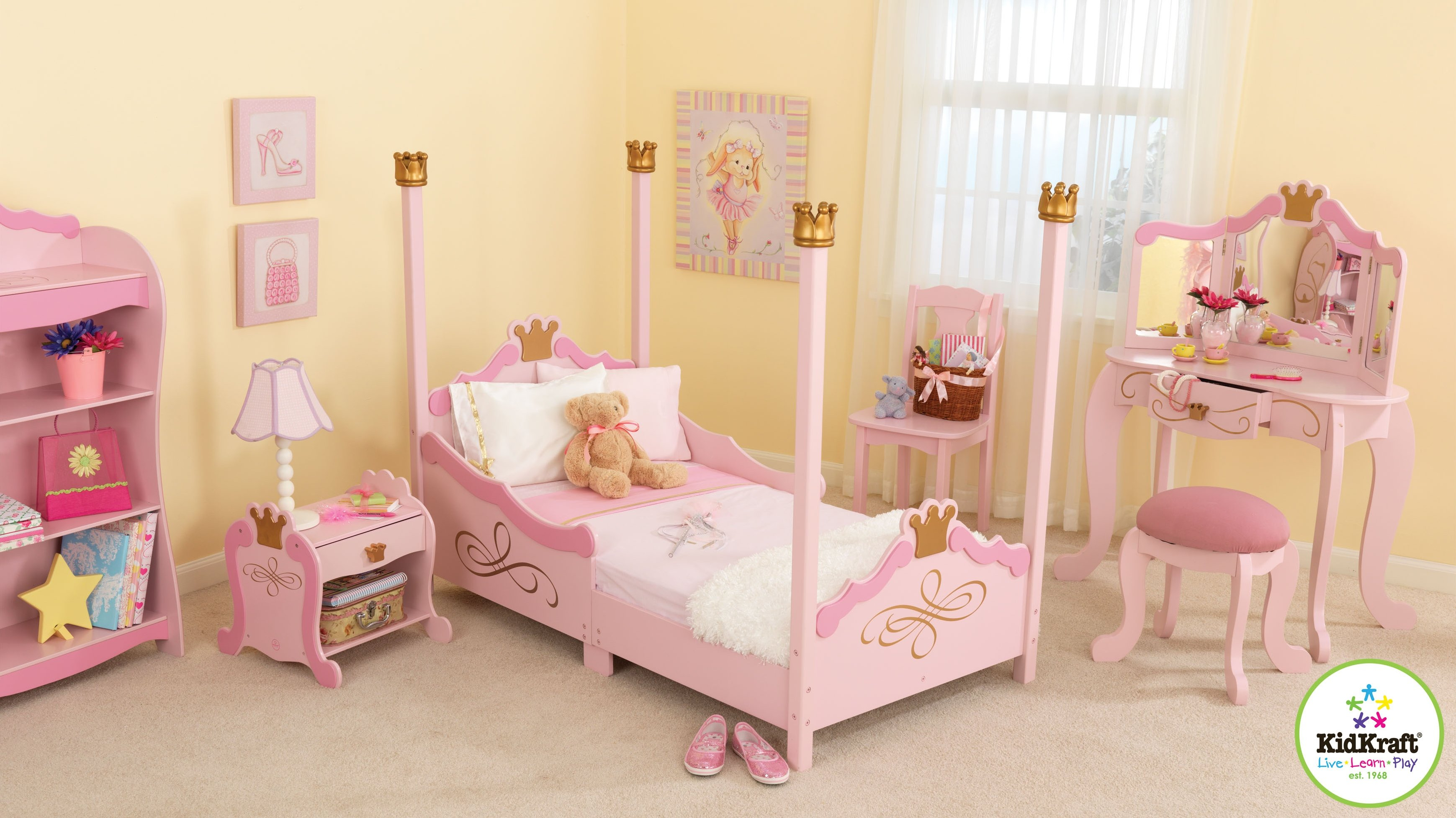 Princess Toddler Four Poster Configurable Bedroom Set with dimensions 3478 X 1953