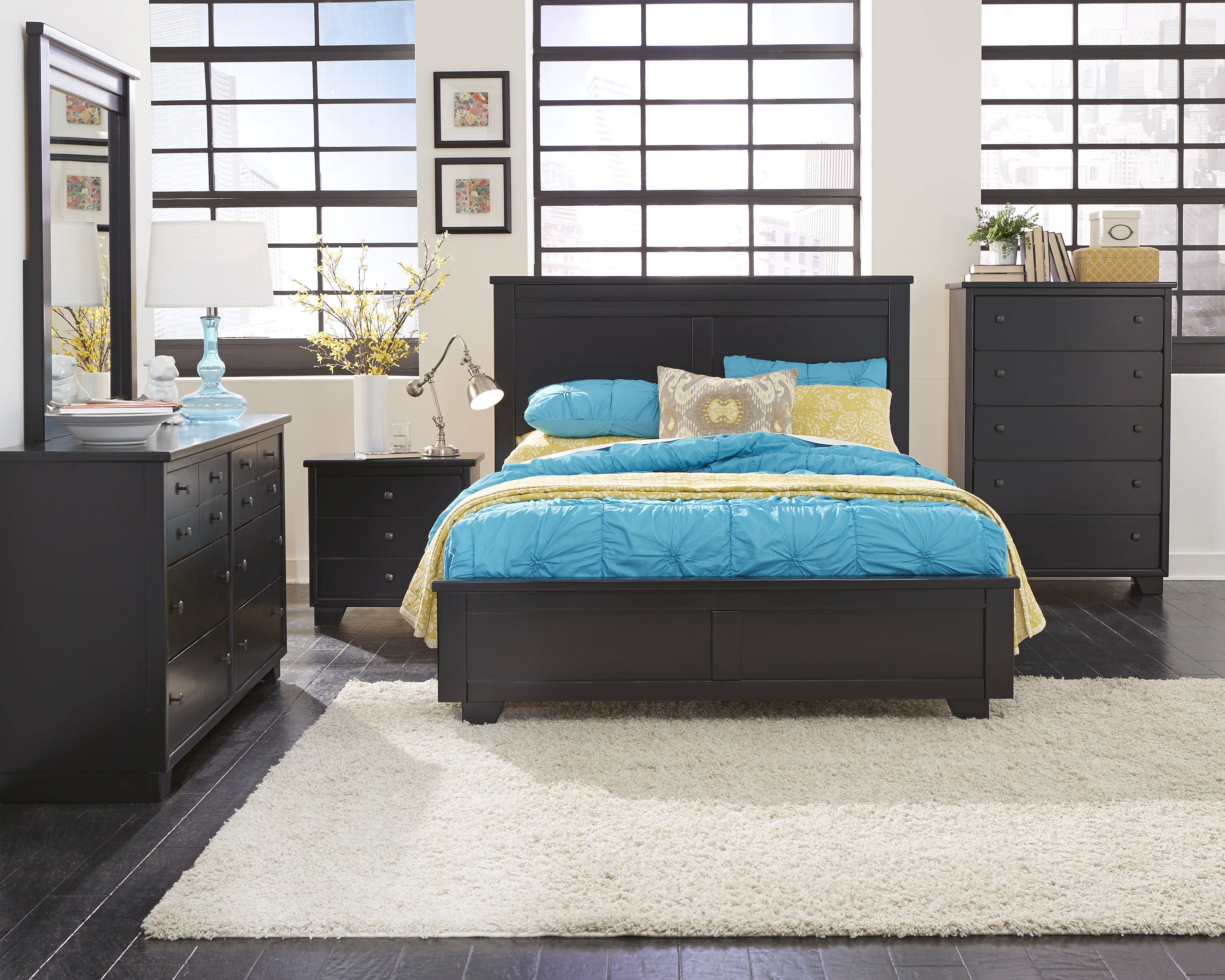 Progressive Furniture Diego Black 2pc Bedroom Set With Queen Bed with dimensions 4224 X 3379