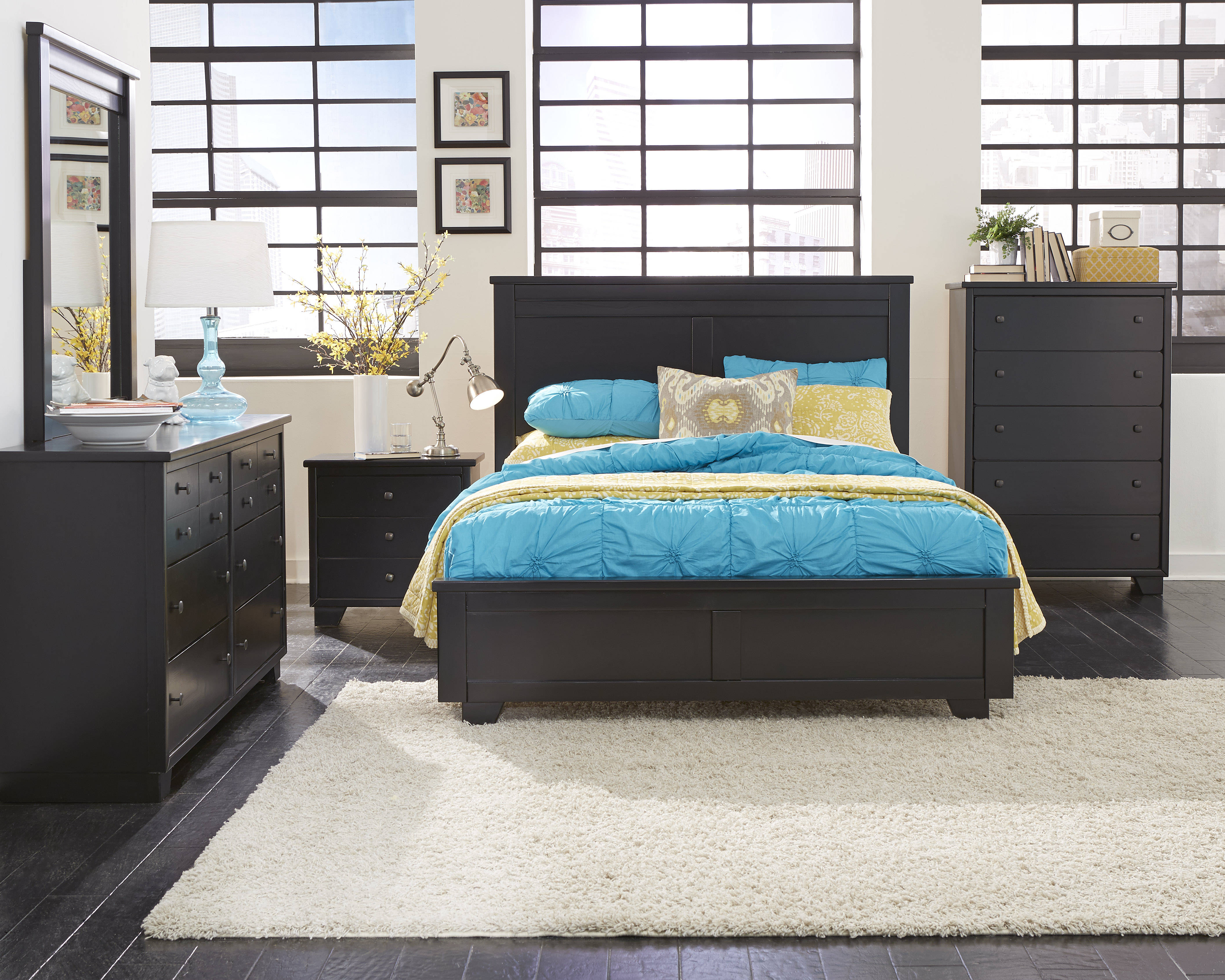 Progressive Furniture Diego Black 2pc Bedroom Set With Queen Bed with proportions 4224 X 3379