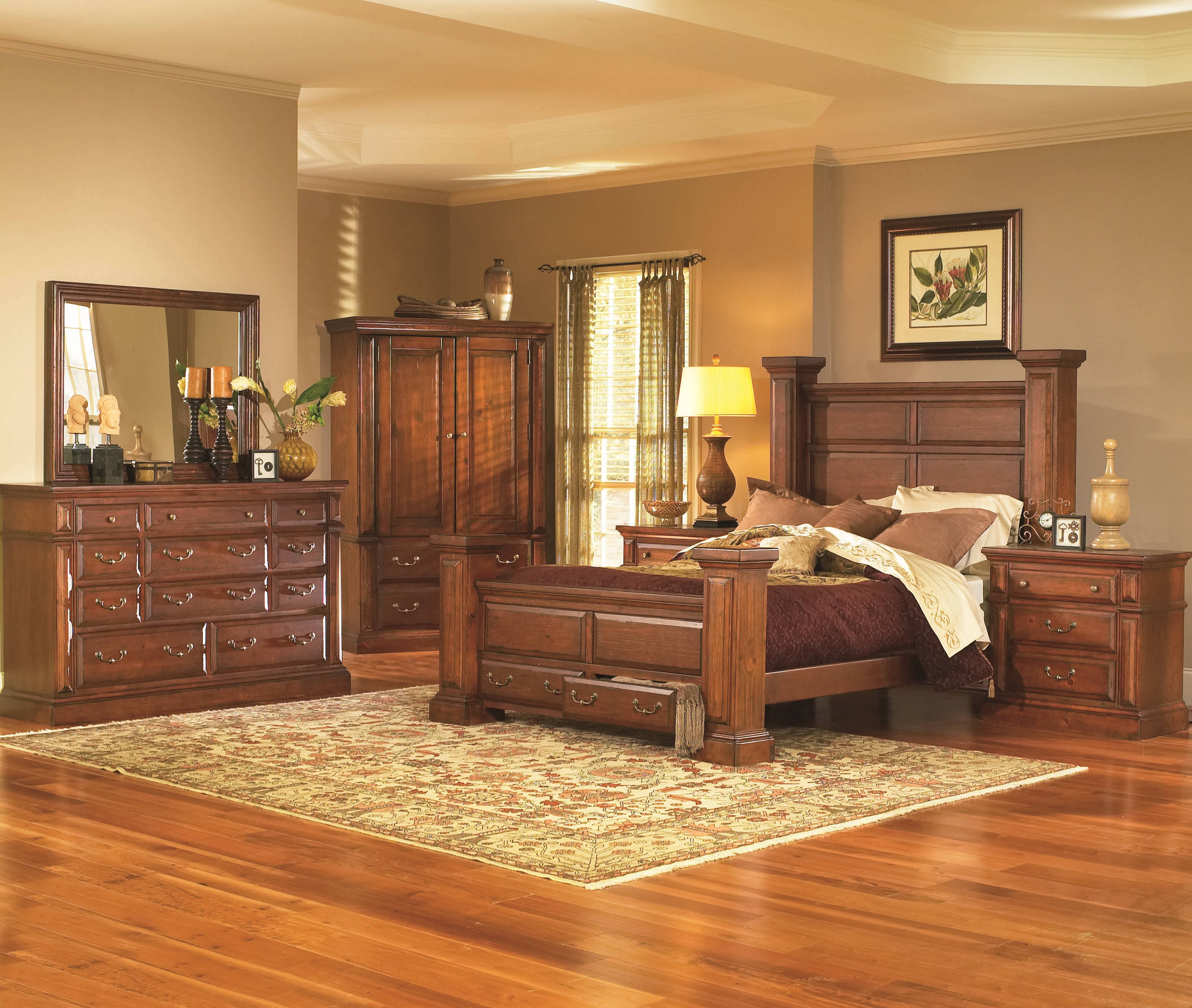 Progressive Furniture Torreon Antique Pine 2pc Bedroom Set With King for proportions 2925 X 2475