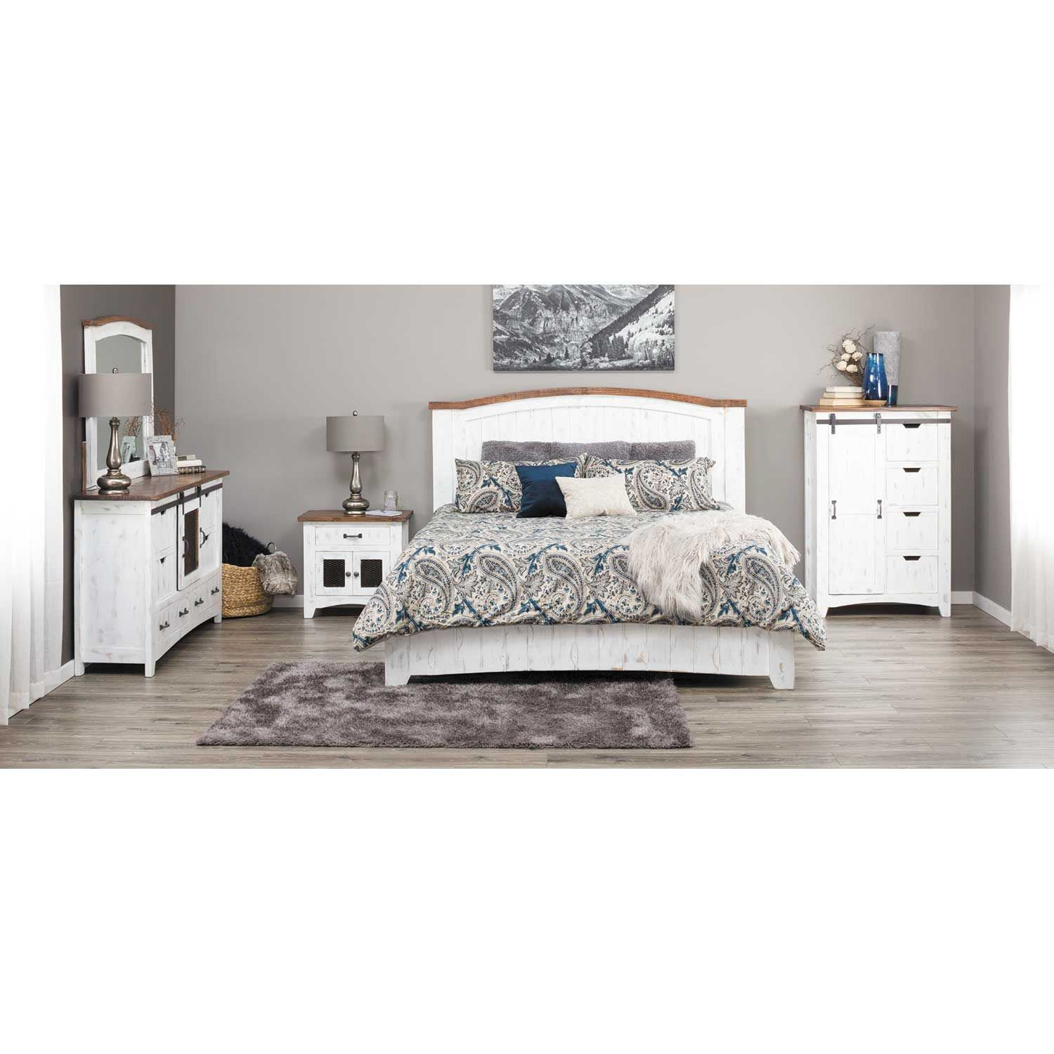 Pueblo White 5 Piece Bedroom Set pertaining to proportions 1500 X 1500