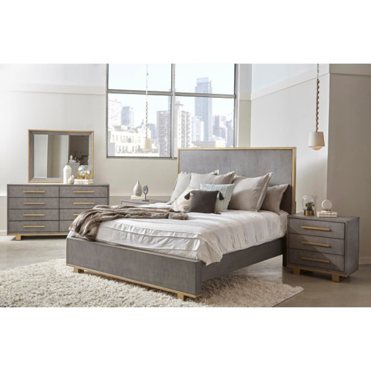 Pulaski Carmen 4pc Panel Bedroom Set In Shagreen with regard to size 1200 X 1200