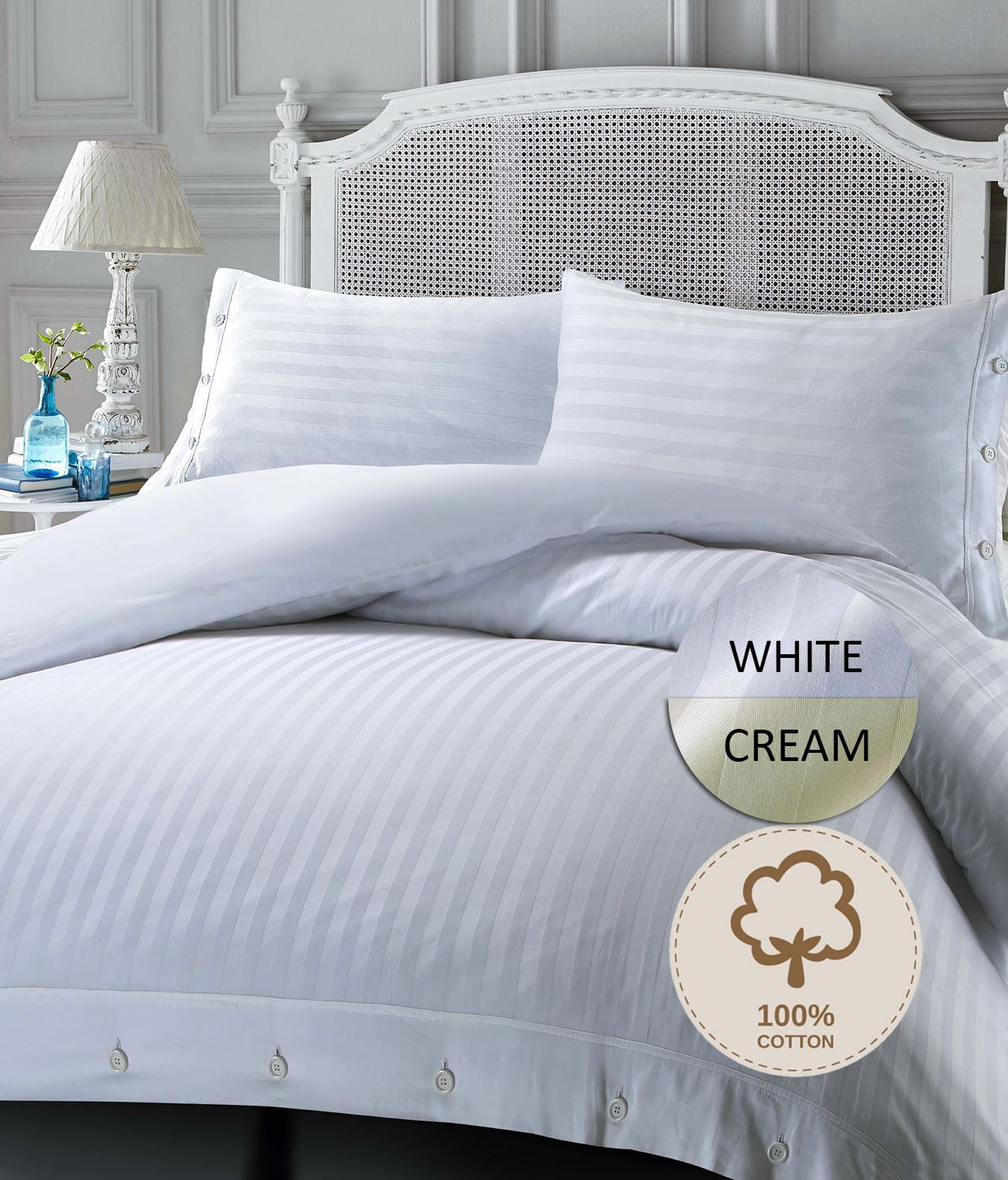 Pure 100 Egyptian Cotton Stripe Satin Duvet Quilt Cover Bed Linen Set intended for measurements 1350 X 1580