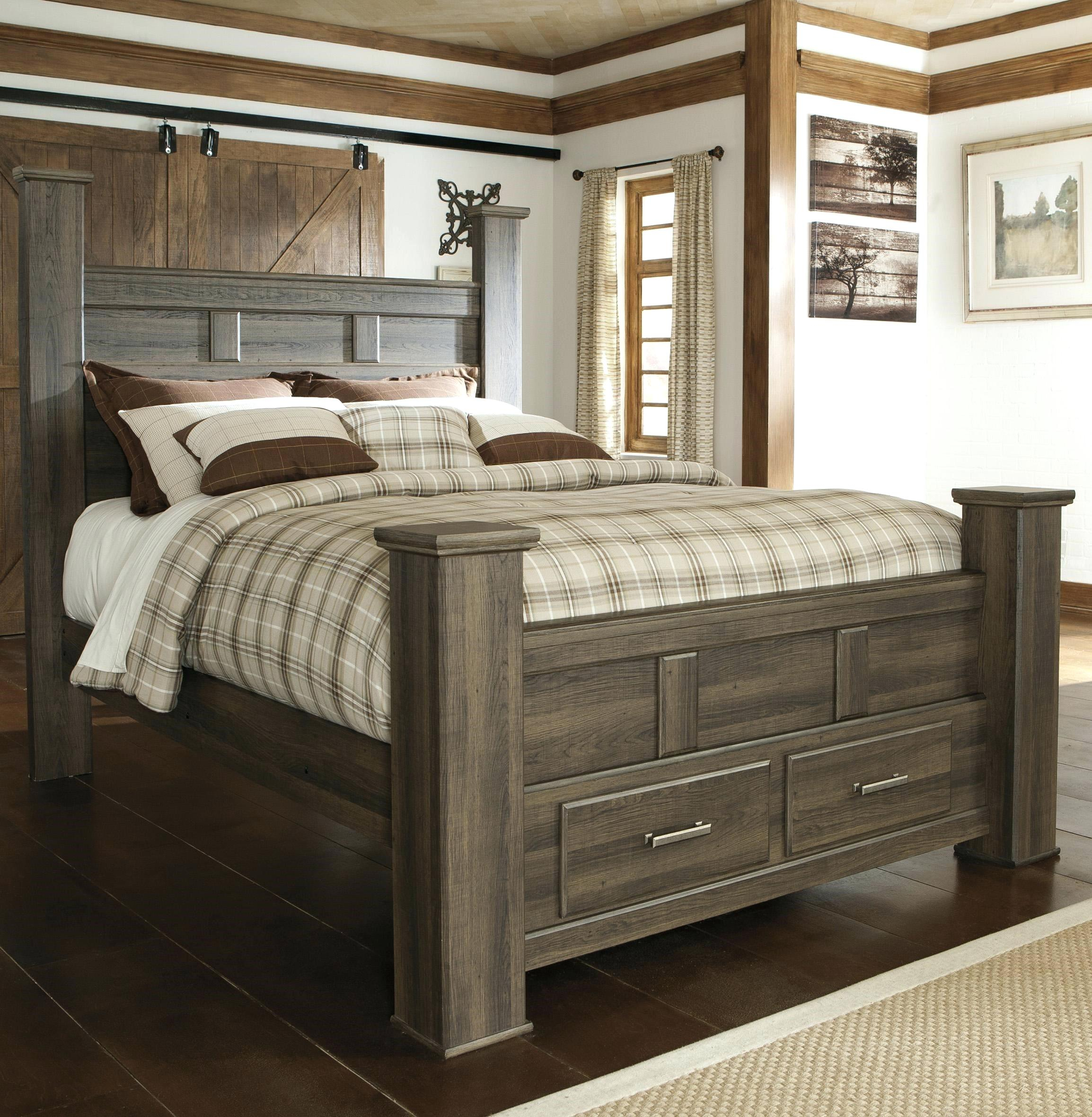 Queen Poster Bed Signature Design Transitional With Storage in proportions 2308 X 2360