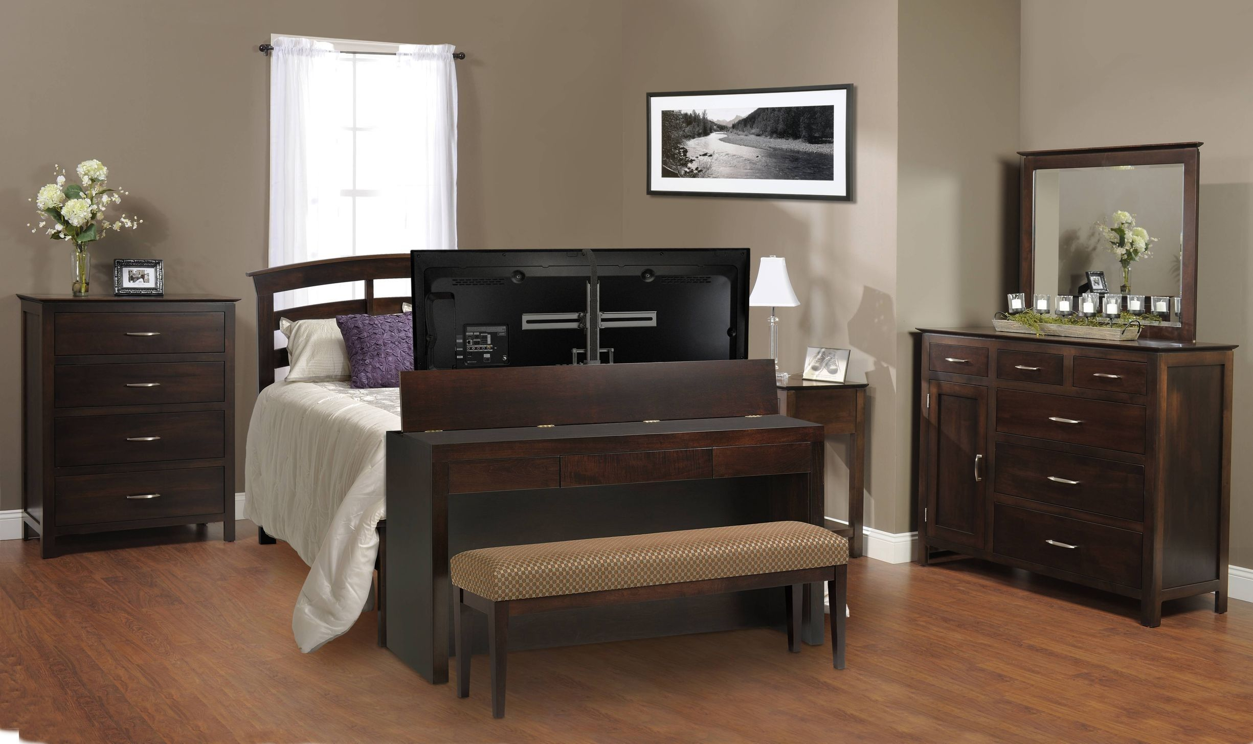 Queenking Footboard Desk Lift W Bench Tv Lift Cabinet In 2019 with regard to size 2450 X 1455