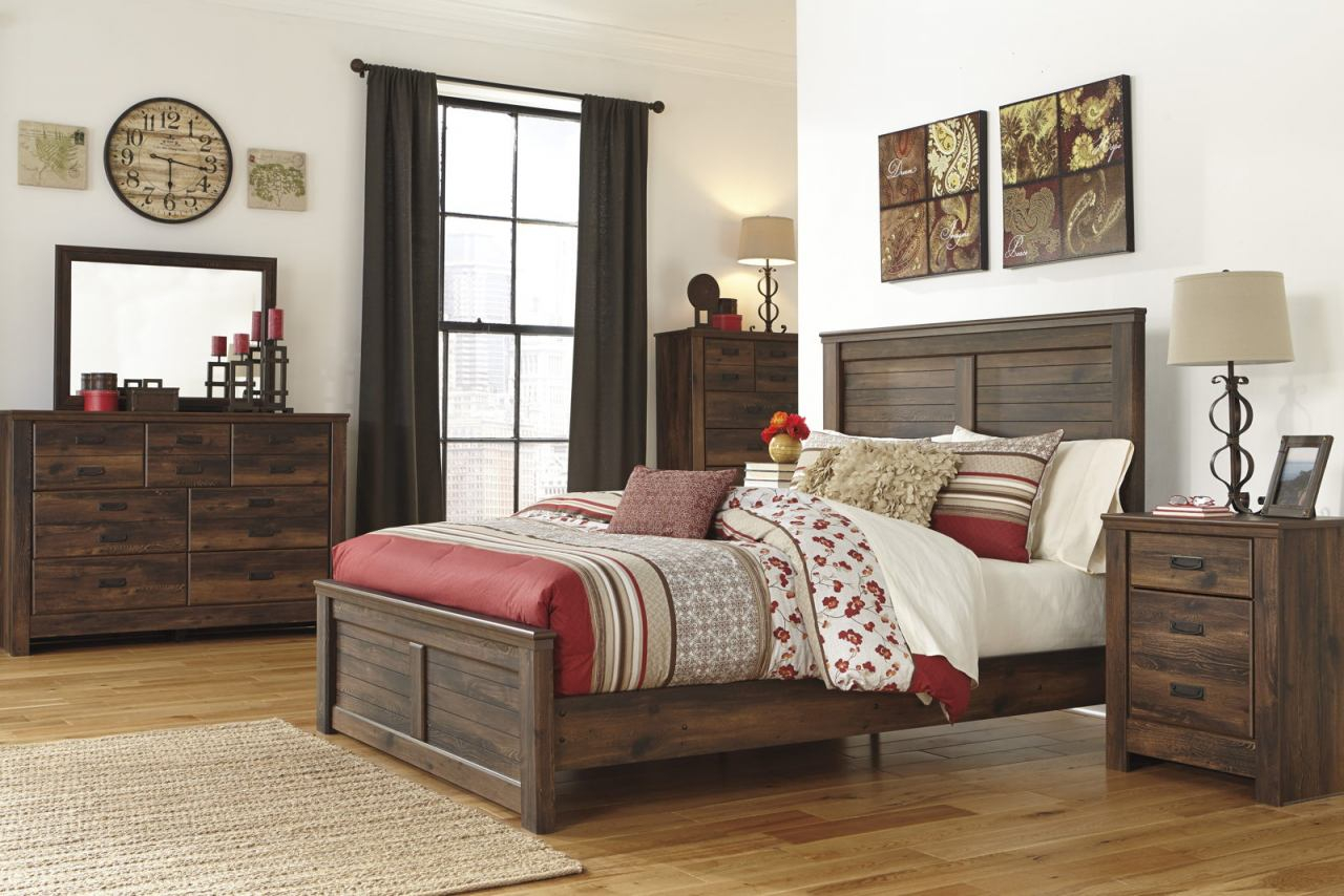 Quinden Rustic Panel Bedroom Set In Dark Brown with regard to dimensions 1280 X 854