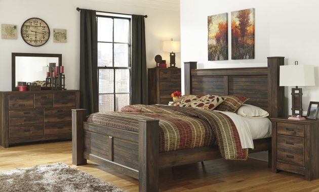 Quinden Rustic Poster Bedroom Set In Dark Brown with sizing 1600 X 1067