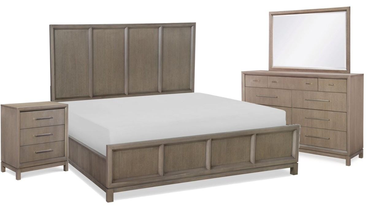 Rachael Ray Highline Panel Bedroom Set In Greige Finish Option 1 inside dimensions 1200 X 686