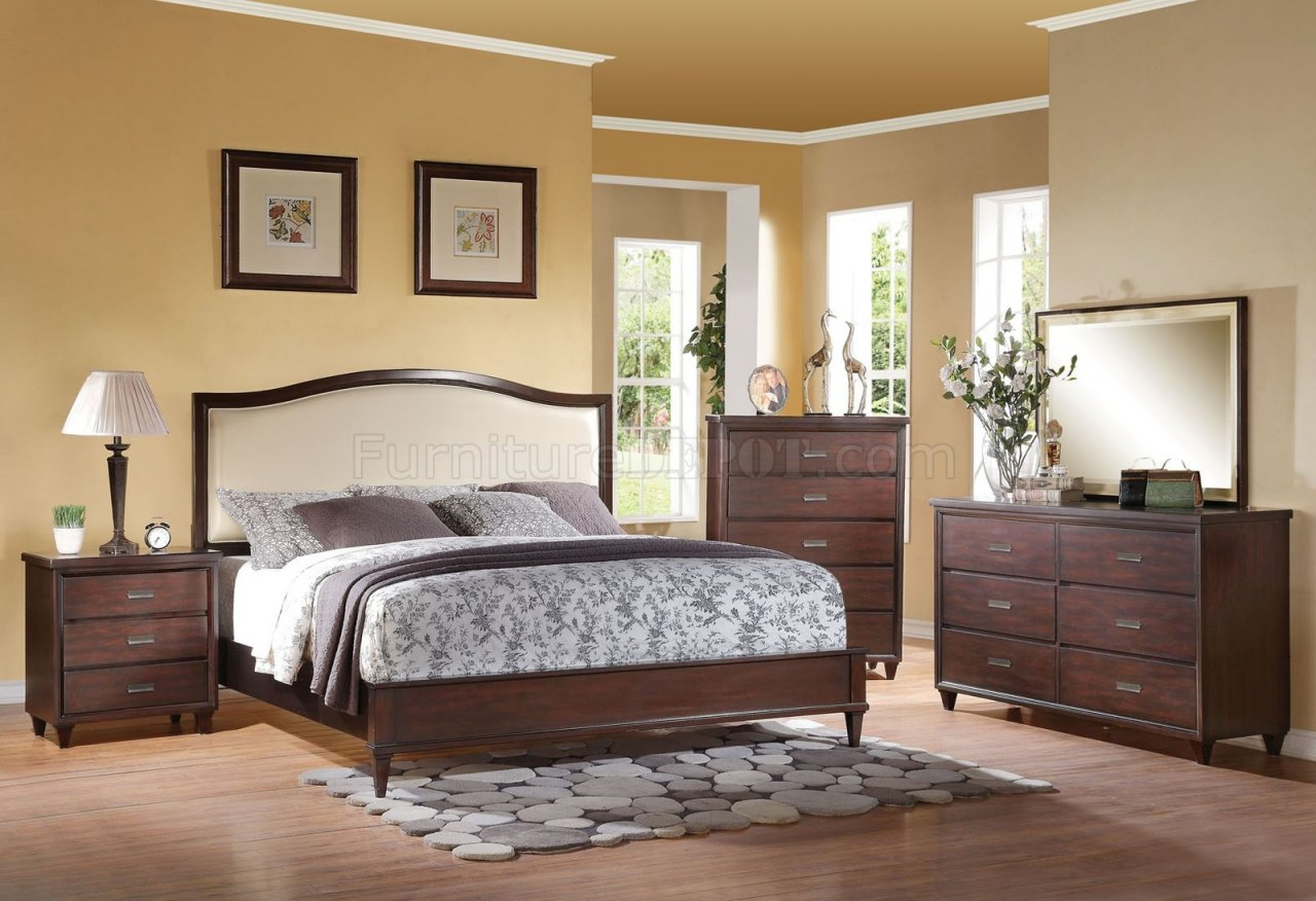 Raleigh Bedroom Acme In Cherry Woptional Items within dimensions 1280 X 876