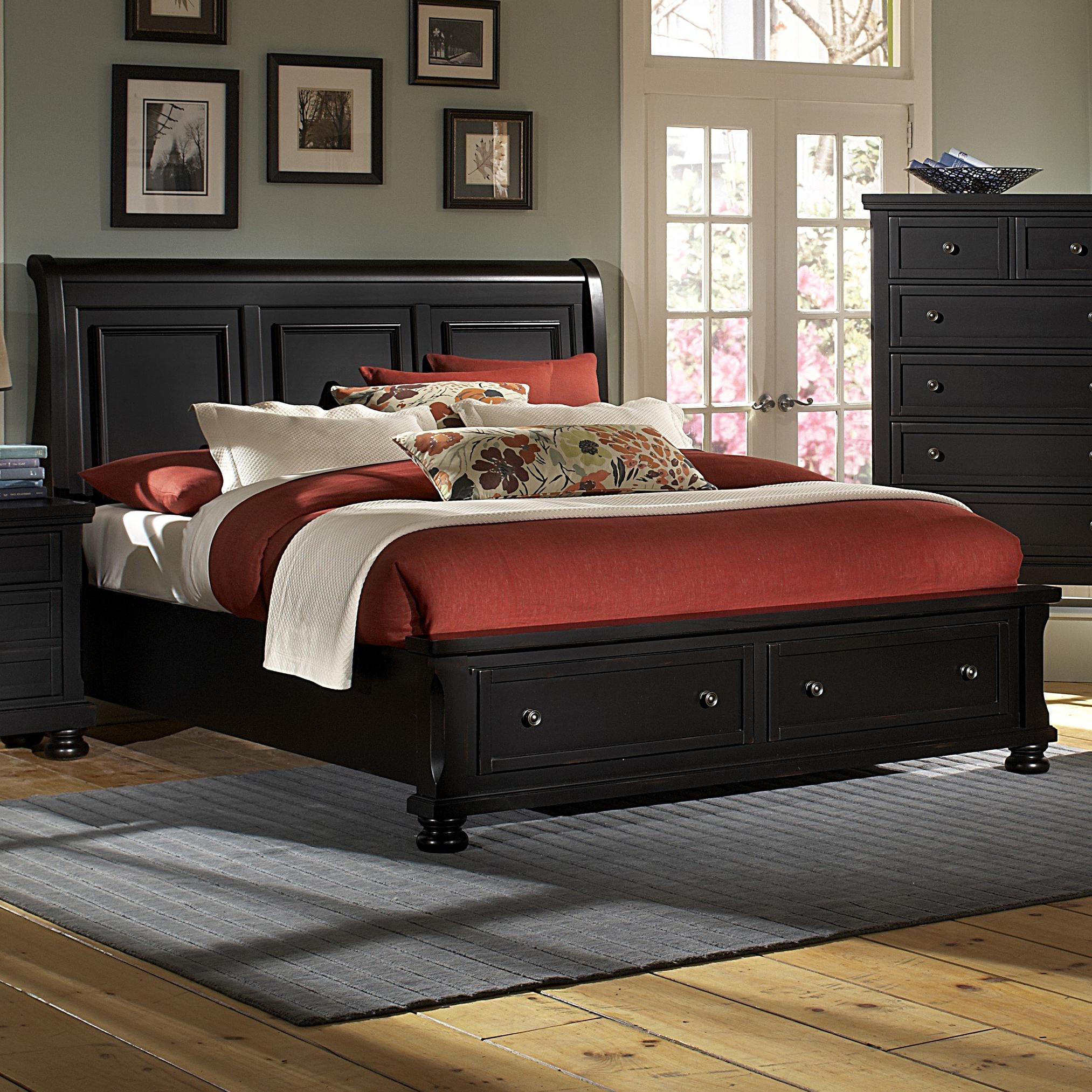 Reflections Queen Storage Bed With Sleigh Headboard Vaughan Bassett At Value City Furniture in measurements 2026 X 2026