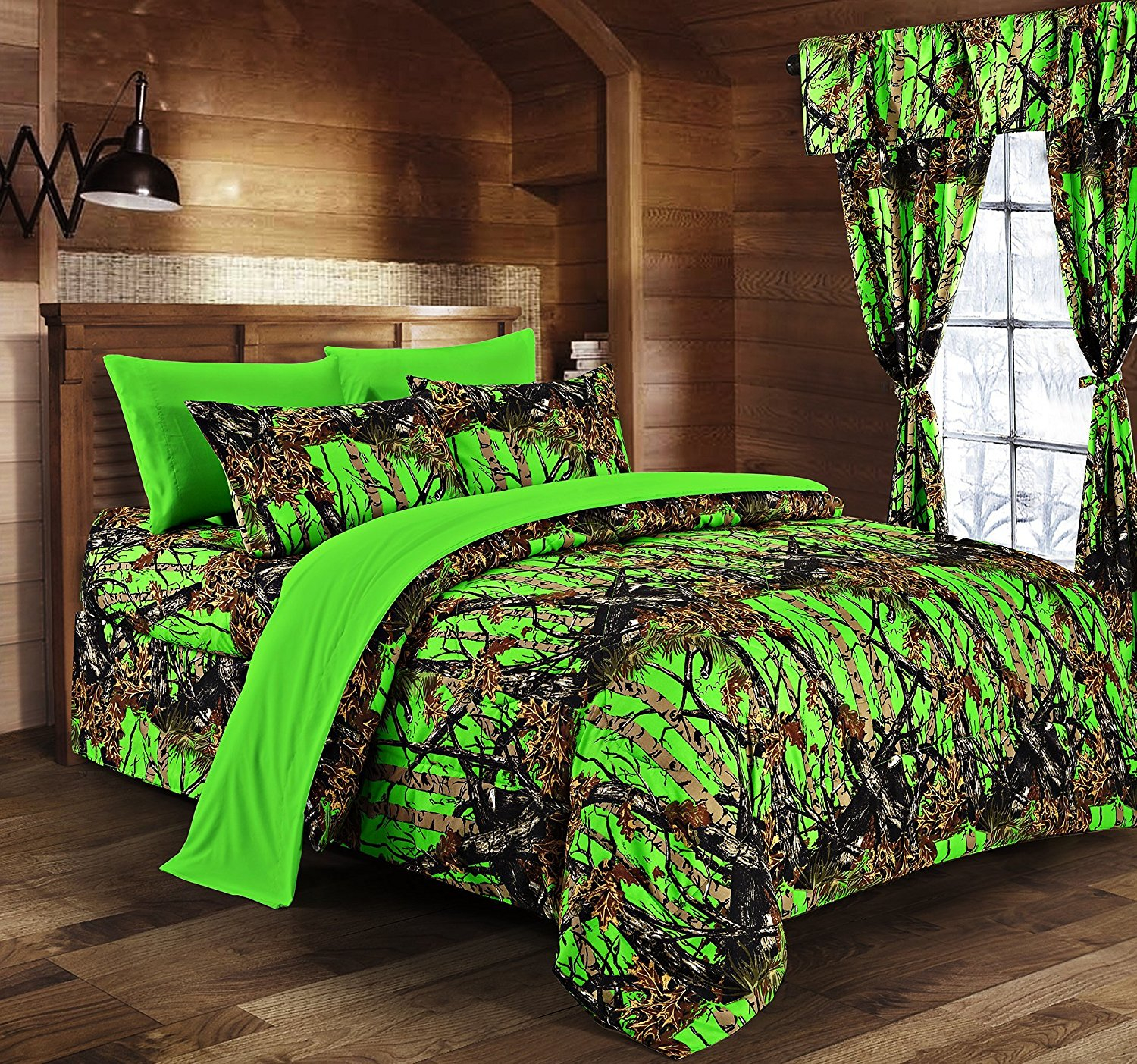 Regal Comfort Biohazard Green Camouflage King 8pc Premium Luxury Comforter Sheet Pillowcases And Bed Skirt Set Camo Bedding Set For Hunters for dimensions 1500 X 1403