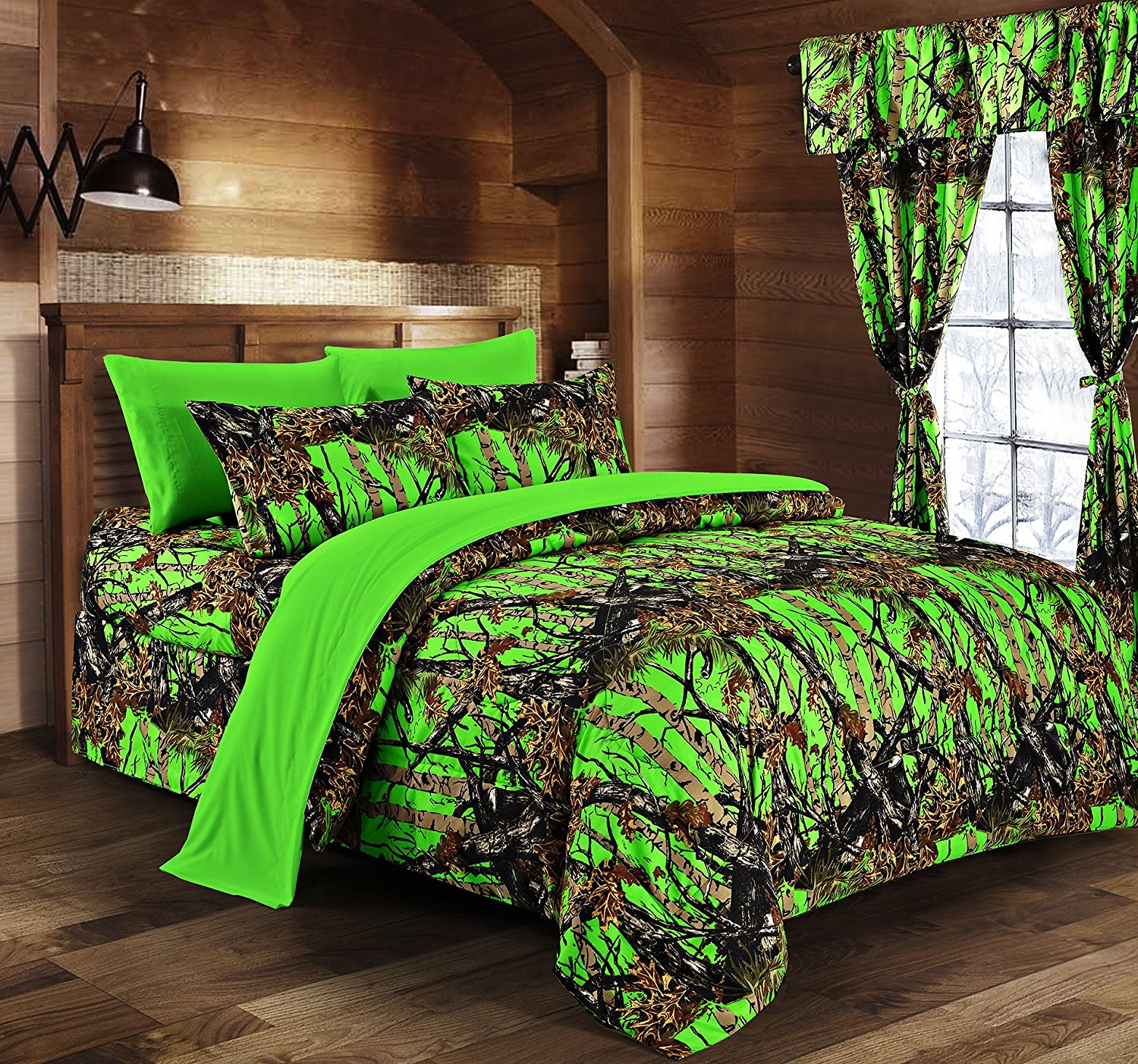 Regal Comfort Biohazard Green Camouflage King 8pc Premium Luxury Comforter Sheet Pillowcases And Bed Skirt Set Camo Bedding Set For Hunters regarding sizing 1500 X 1403