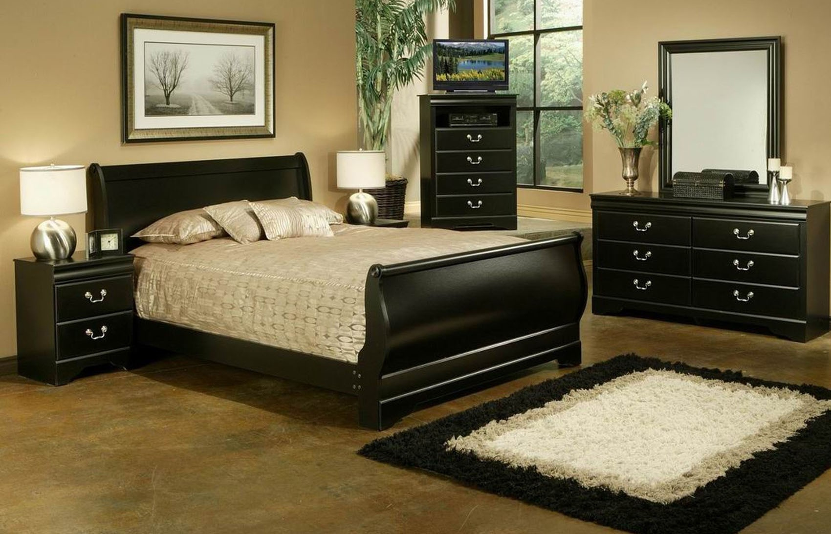 Regency 6 Pc Queen Bedroom Set Queen Bedroom Set Black Finish in proportions 1700 X 1093