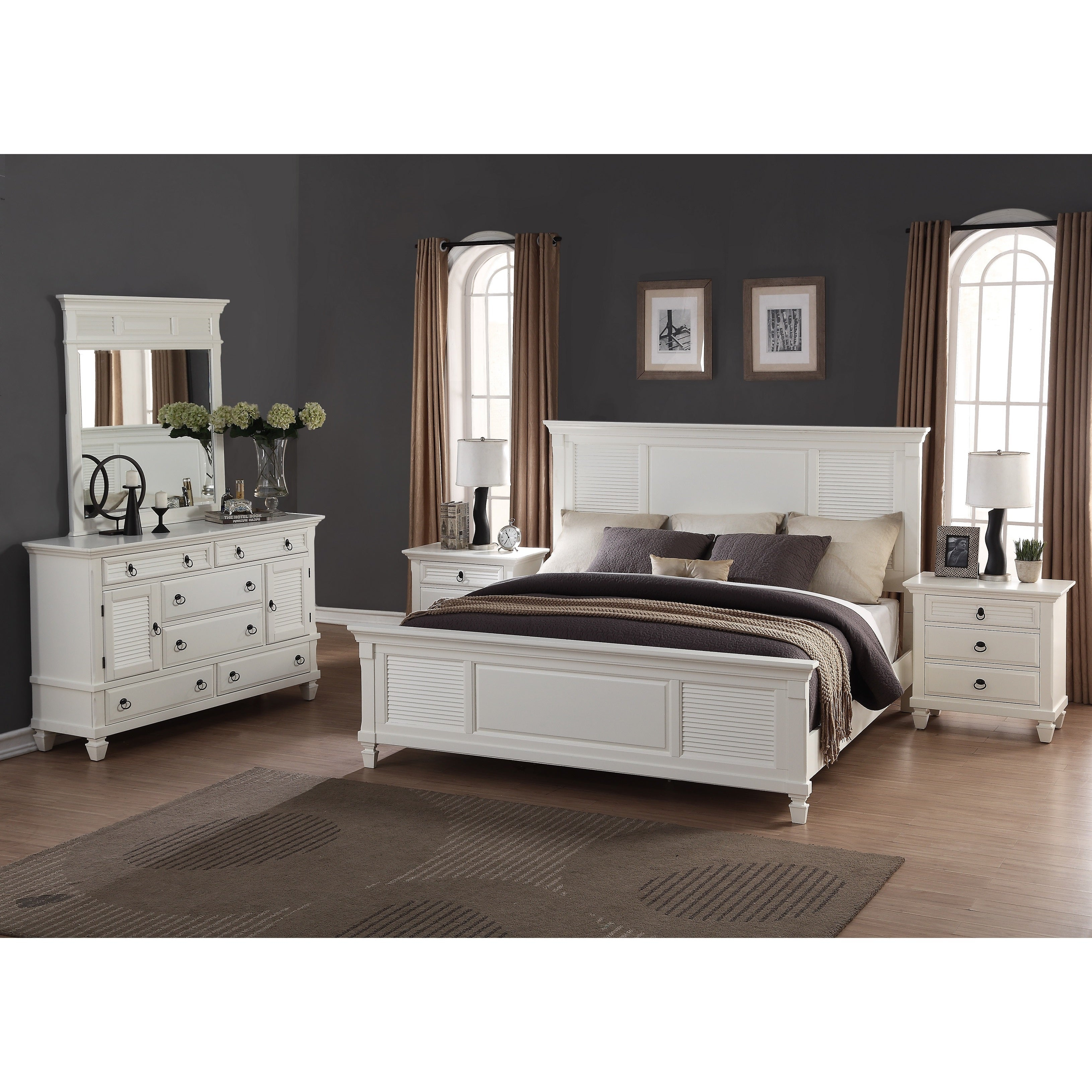 Regitina White 5 Piece King Size Bedroom Furniture Set intended for dimensions 3261 X 3261