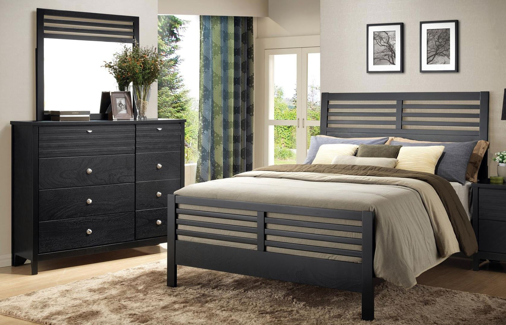 Richmond 7 Pc Queen Bedroom Set Queen Bedroom Set Black intended for proportions 1700 X 1092