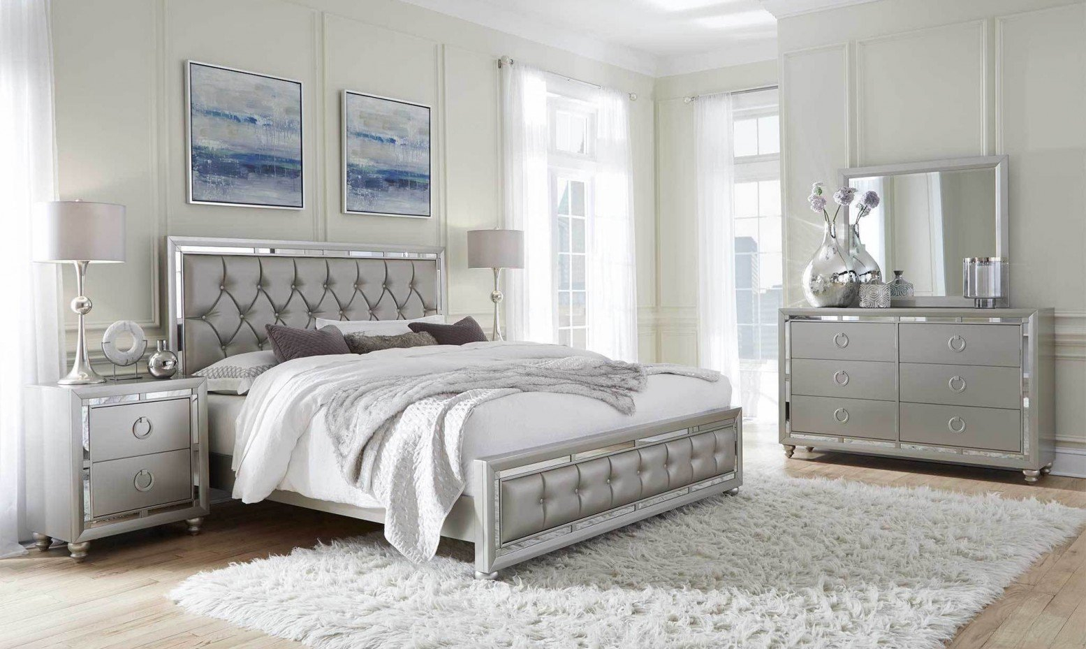 Riley Tufted Bedroom Set for proportions 1555 X 929