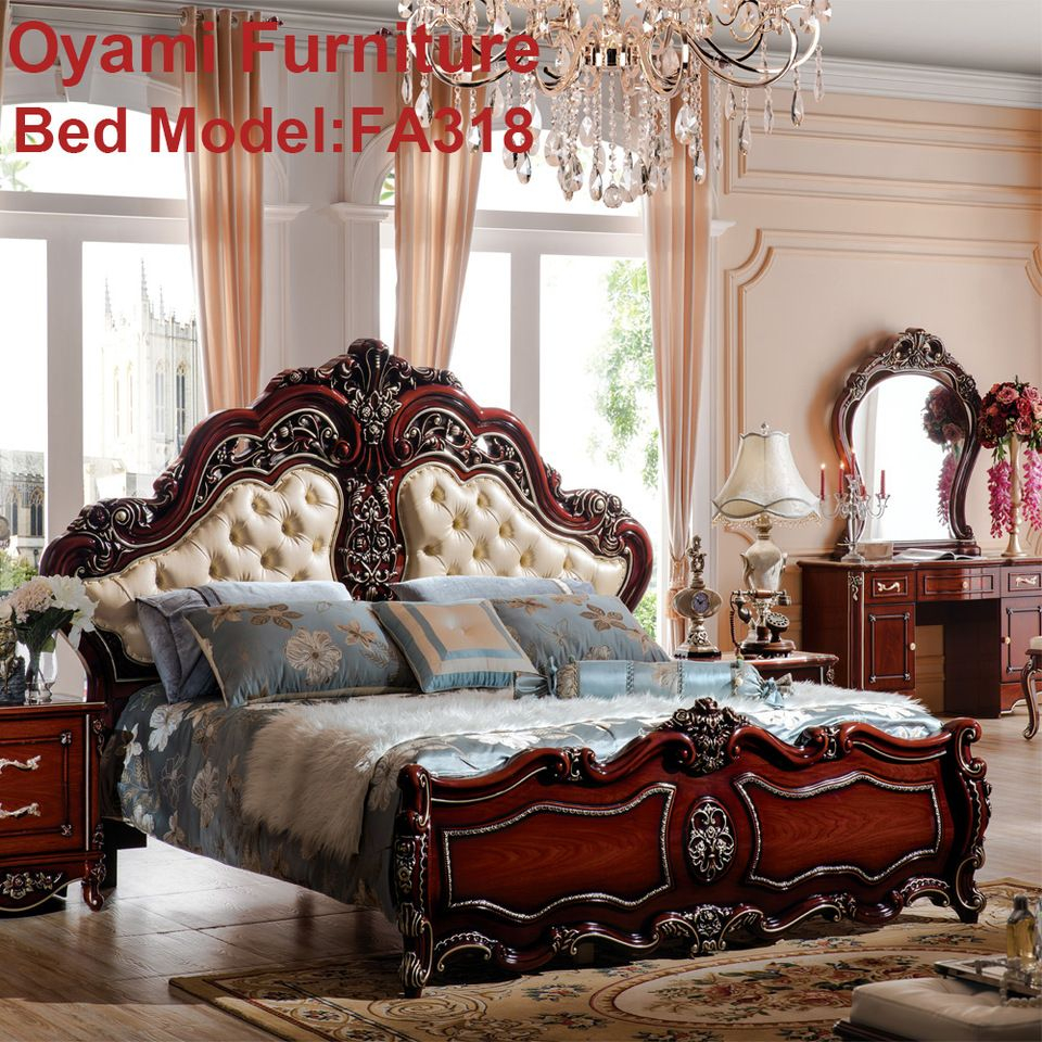 Rococo European Baroque Bed Hand Carved Wooden Bedroom Set Romantic pertaining to size 960 X 960