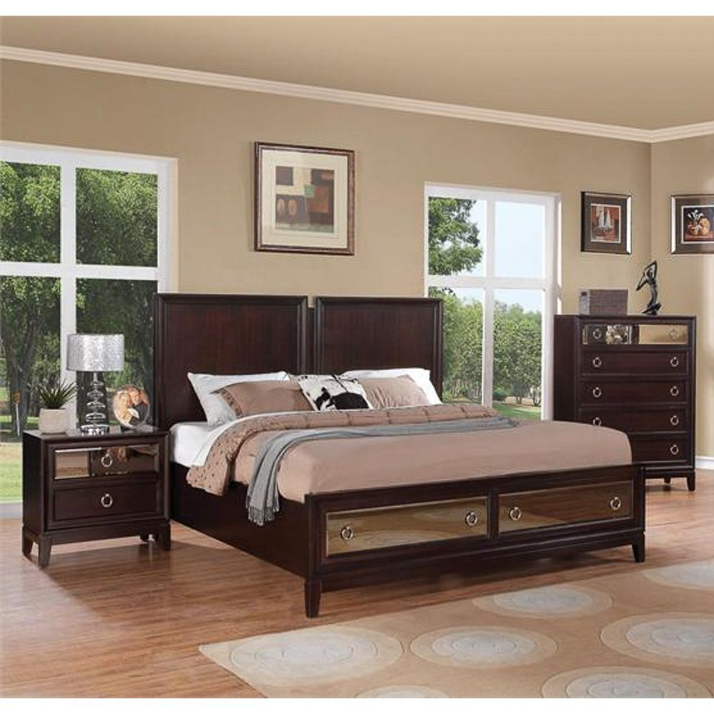 Rodeo Drive Merlot 3 Piece Bedroom Set Products King Storage Bed with size 1000 X 1000