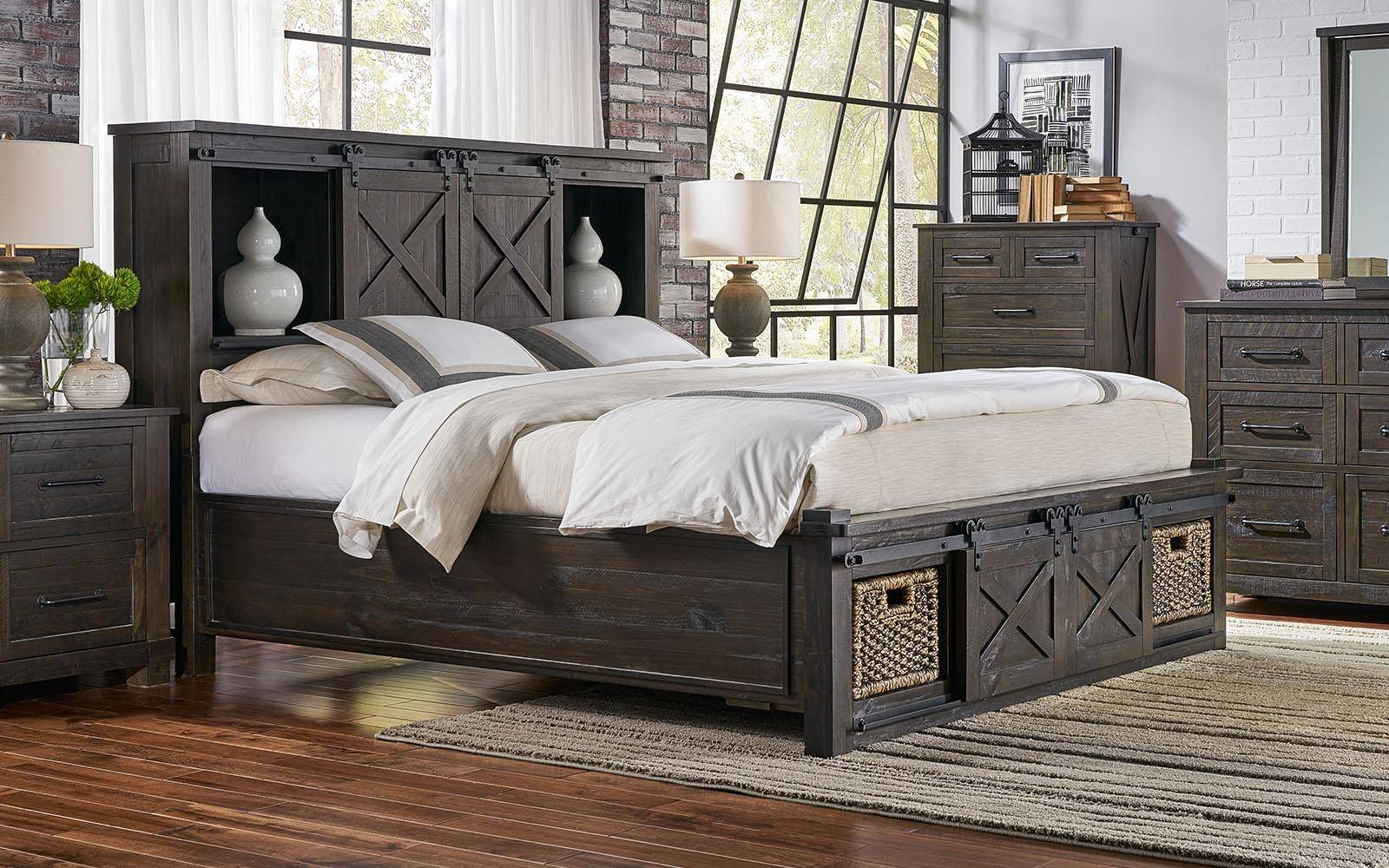 Rustic King Rotating Storage Bedroom Set 3pcs Suvcl5133 A America in dimensions 1600 X 1000