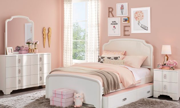 Rylee White 5 Pc Full Upholstered Bedroom Teen Bedroom Sets Colors in sizing 3621 X 2531