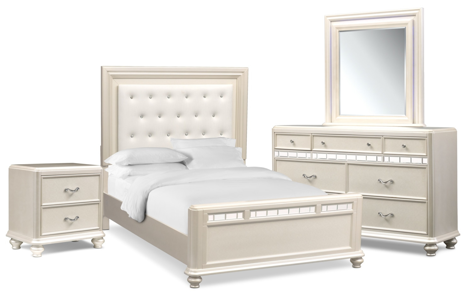 Sabrina 6 Piece Bedroom Set With Nightstand Dresser And Mirror inside size 1500 X 942