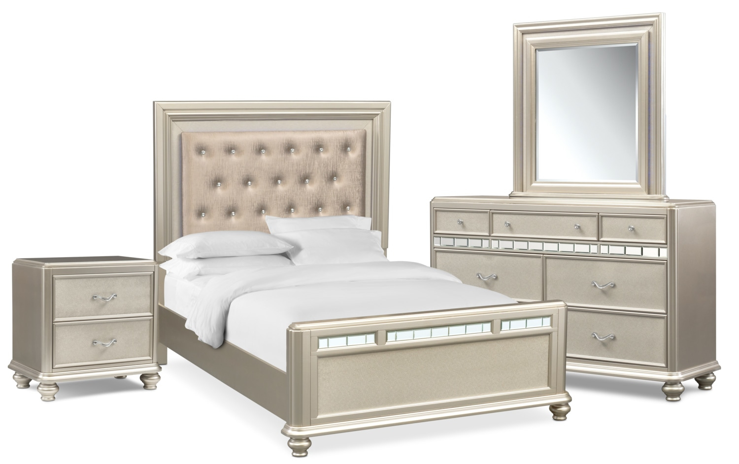 Sabrina 6 Piece Bedroom Set With Nightstand Dresser And Mirror inside sizing 1500 X 942