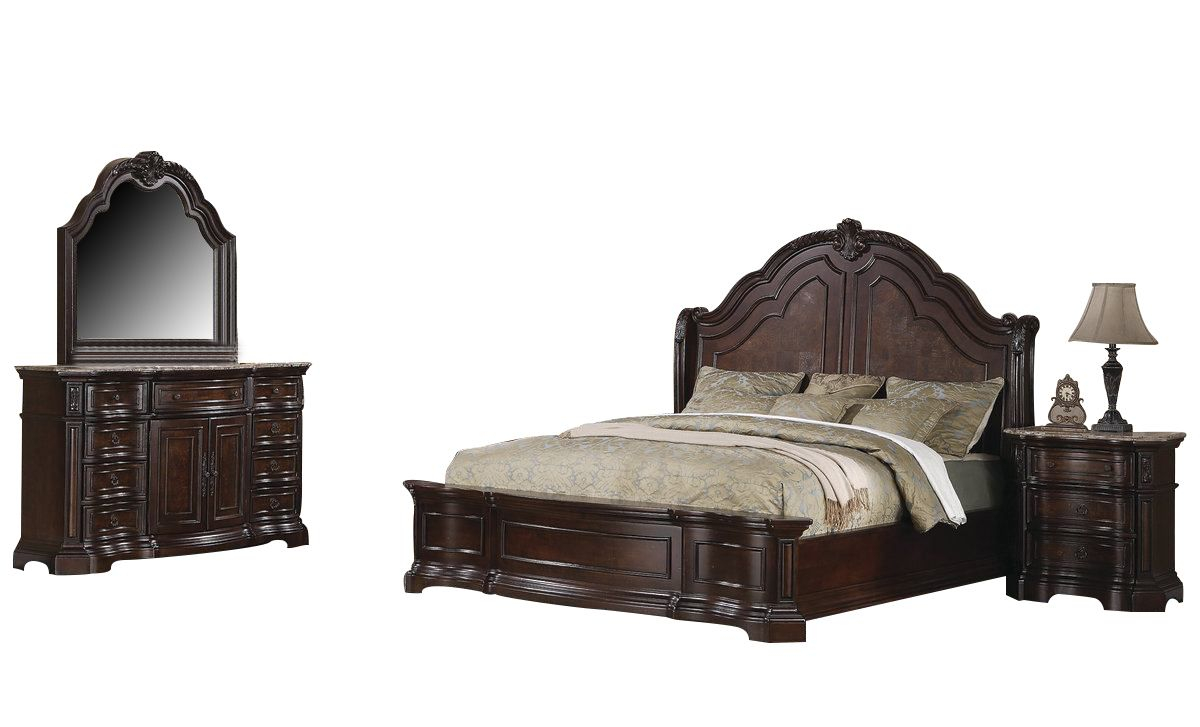 Samuel Lawrence Furniture Edington Sleigh Bedroom Set In European Cherry inside dimensions 1200 X 727