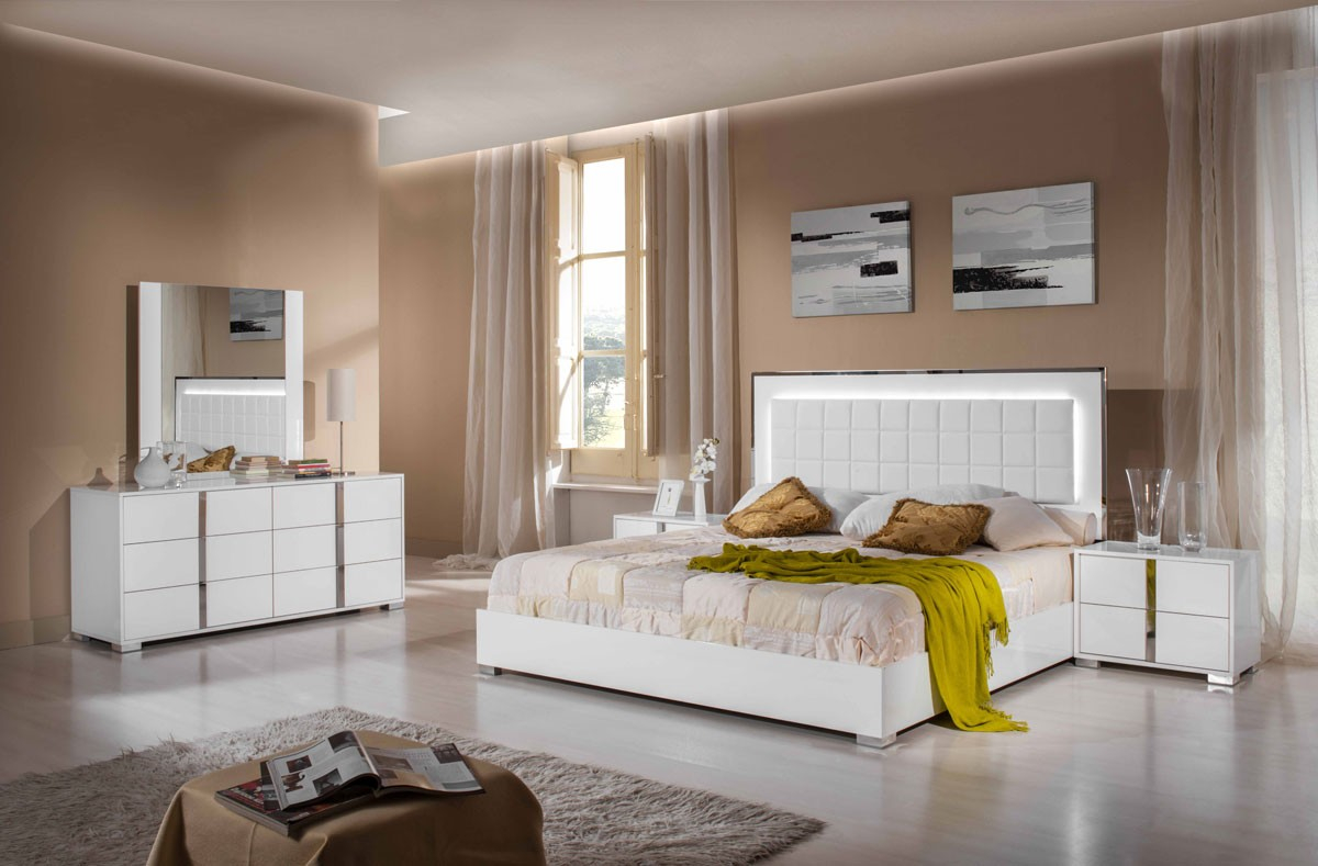 San Francisco 5pcs Modern White Bedroom Set pertaining to proportions 1200 X 789