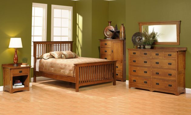 San Juan Mission Style Solid Oak Mission Bedroom Set Amish within size 3024 X 1950