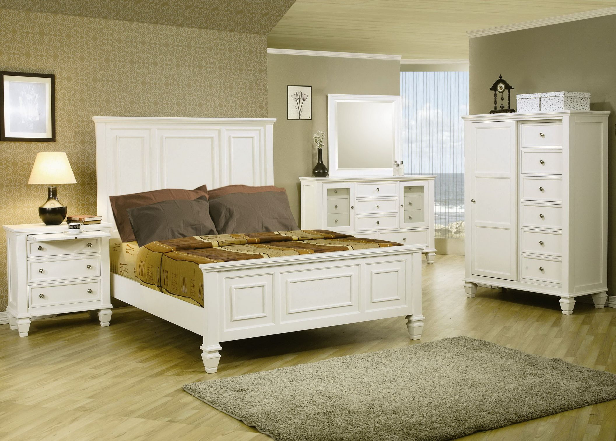 Sandy Beach 5 Pcs White Bedroom Set Cottage White Bedroom within measurements 2113 X 1515