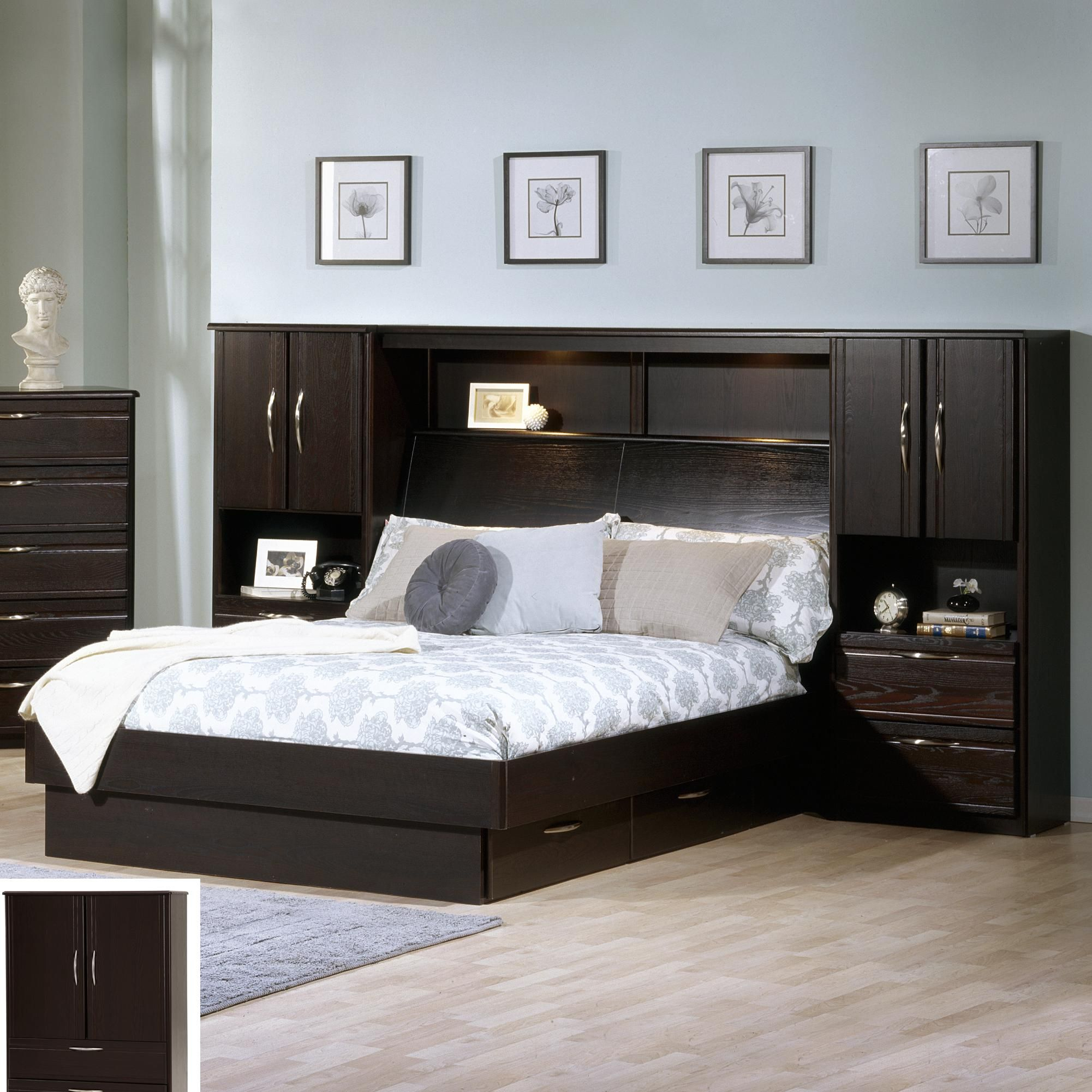 Santa Cruz King Pier Bed Defehr Bedroom Bed Headboard Storage inside measurements 2001 X 2001