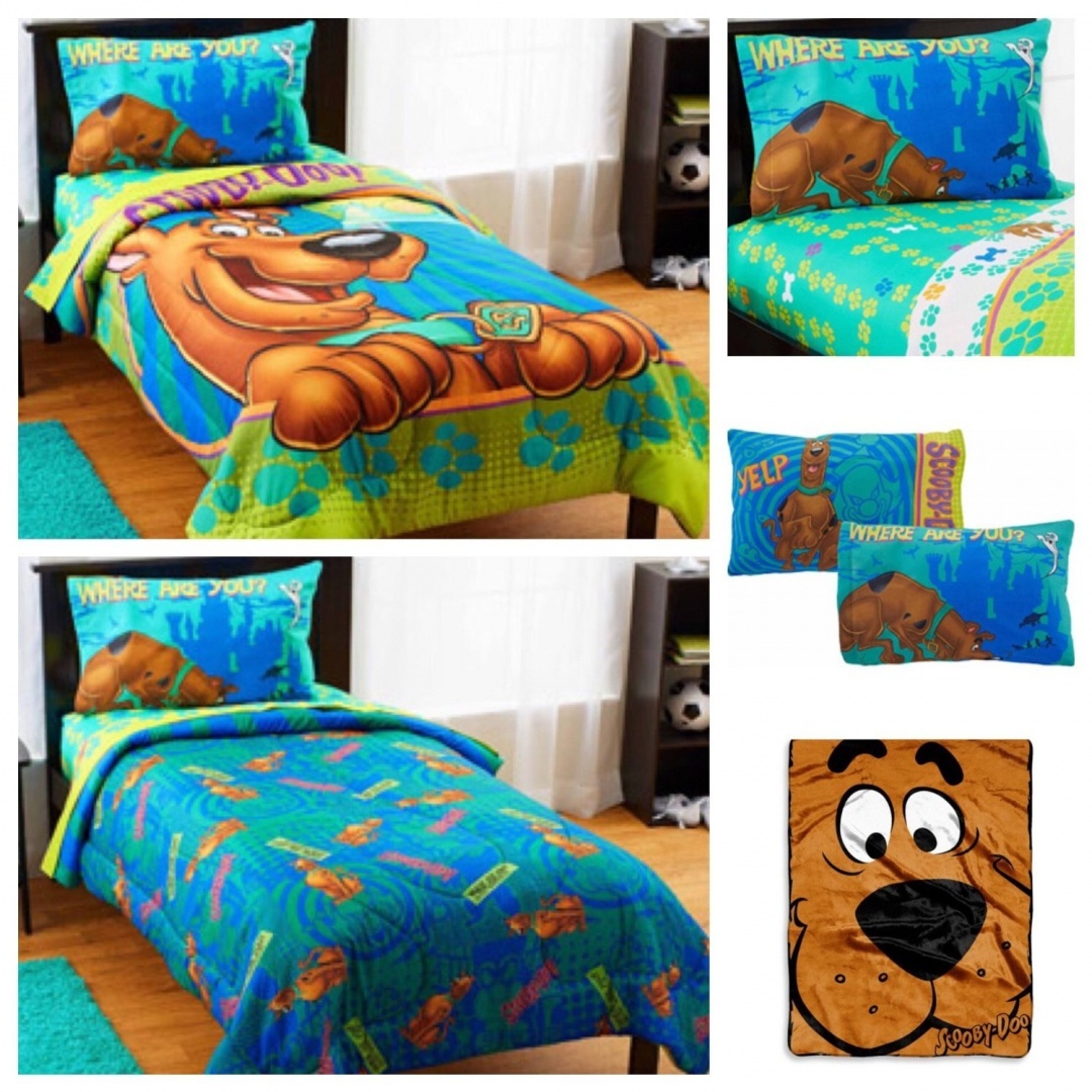 Scoo Doo 5 Piece Bed In A Bag Kids Twin Bedding Set Reversible Comforter Sheets Pillow Case Plush Blanket for size 1080 X 1080