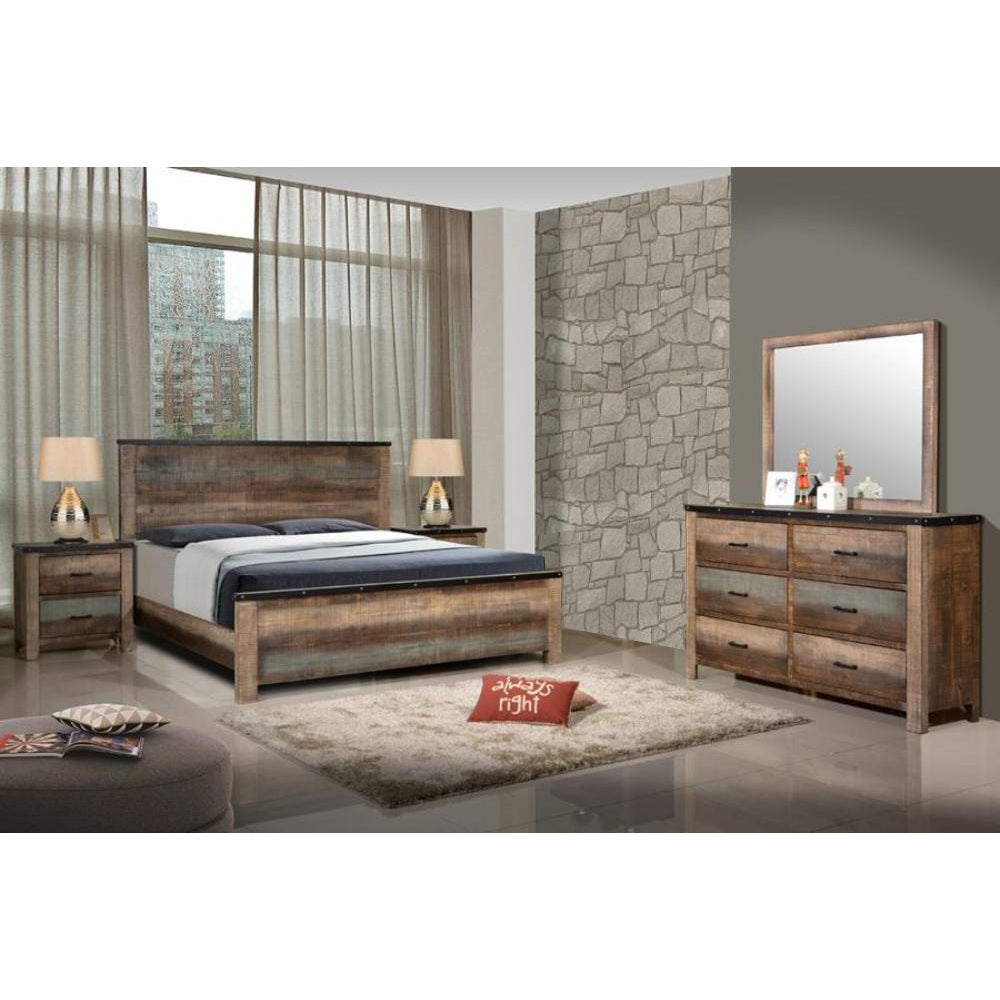 Seneca Antique Brown Asian Hardwood 4 Piece Bedroom Set pertaining to dimensions 1000 X 1000