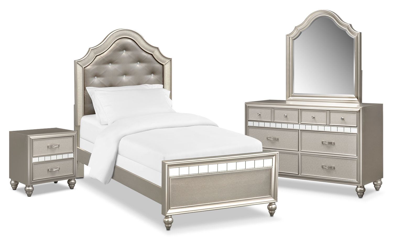 Serena Youth 6 Piece Bedroom Set With Nightstand Dresser And Mirror in sizing 1500 X 921