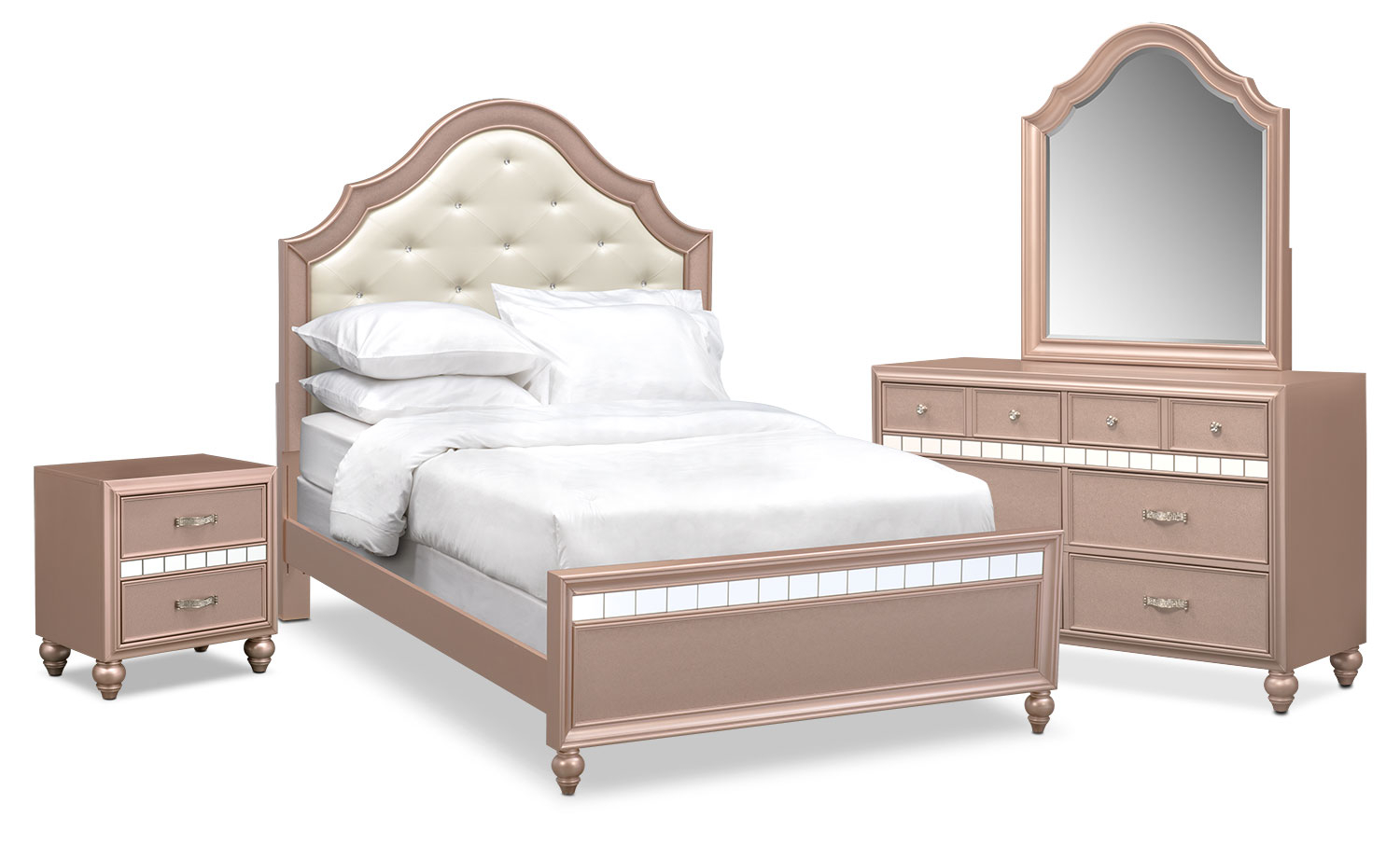 Serena Youth 6 Piece Bedroom Set With Nightstand Dresser And Mirror inside proportions 1500 X 921