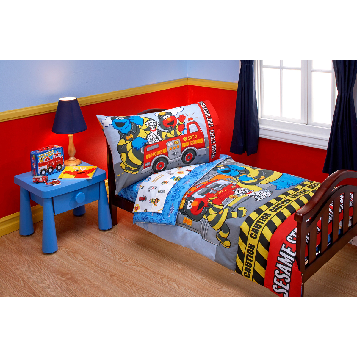 Sesame Street Fire Department 4 Piece Toddler Bedding Set with regard to measurements 1200 X 1200