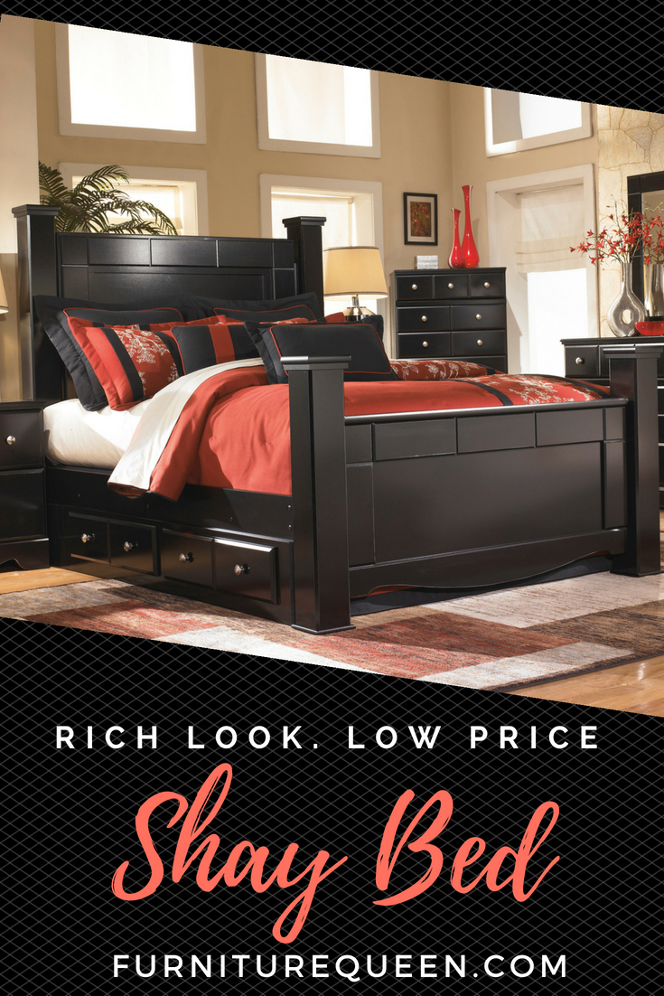 Shay Collection Luxury Style Hi Post Black Bedroom Set Added within sizing 735 X 1102