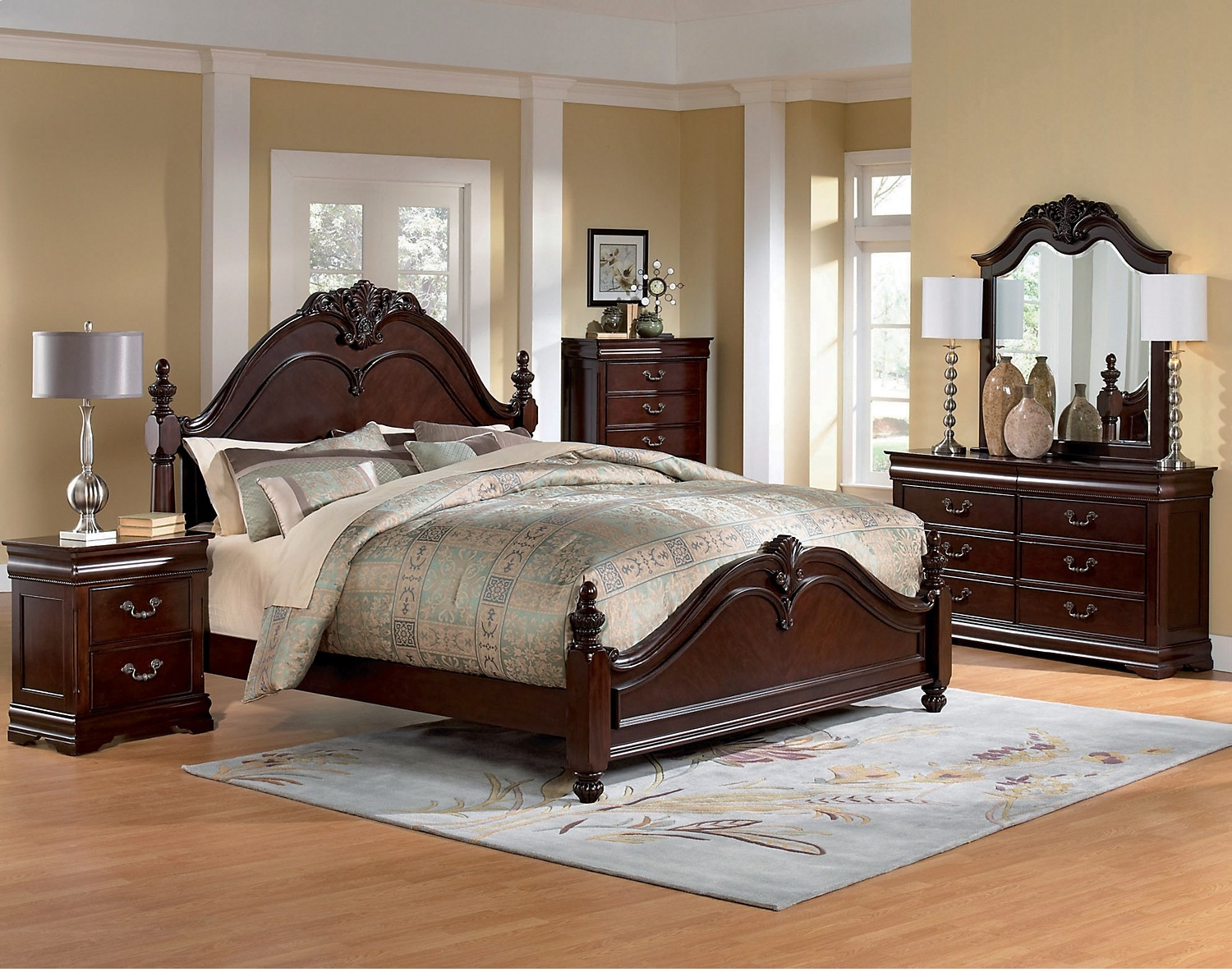 Shay King Poster Bed Westchester 6piece Queen Bedroom Set intended for sizing 1500 X 1184