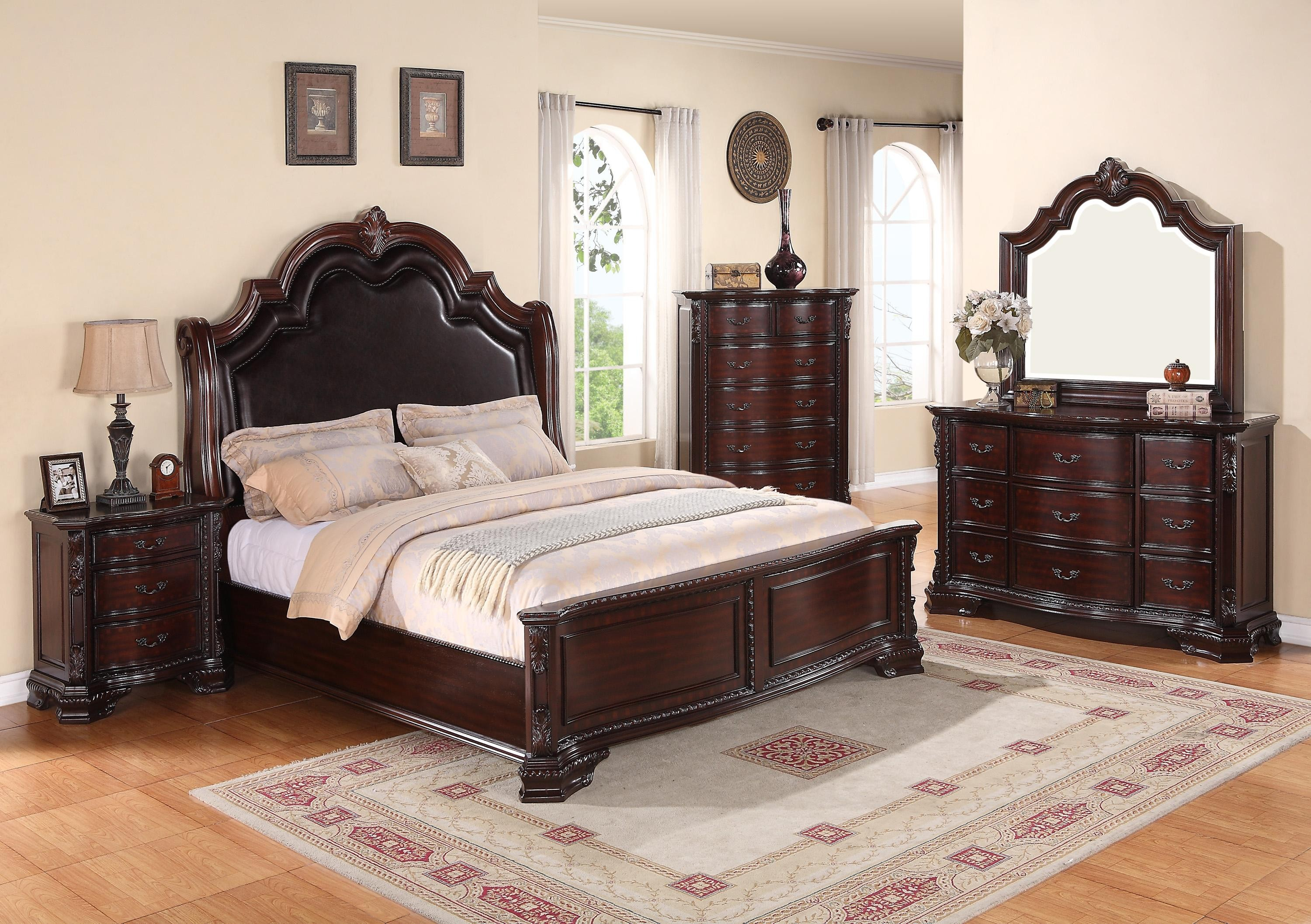 Sheffield Dark Brown B1100 4 Pc King Bedroom Set throughout proportions 3000 X 2115