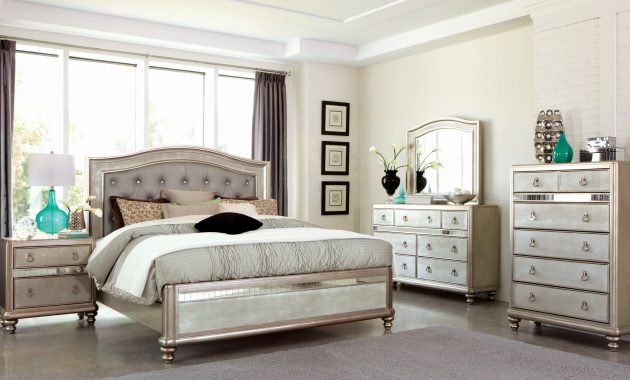 Silver Orchid Arcaro Metallic Platinum 5 Piece Bedroom Set with regard to measurements 3500 X 3500