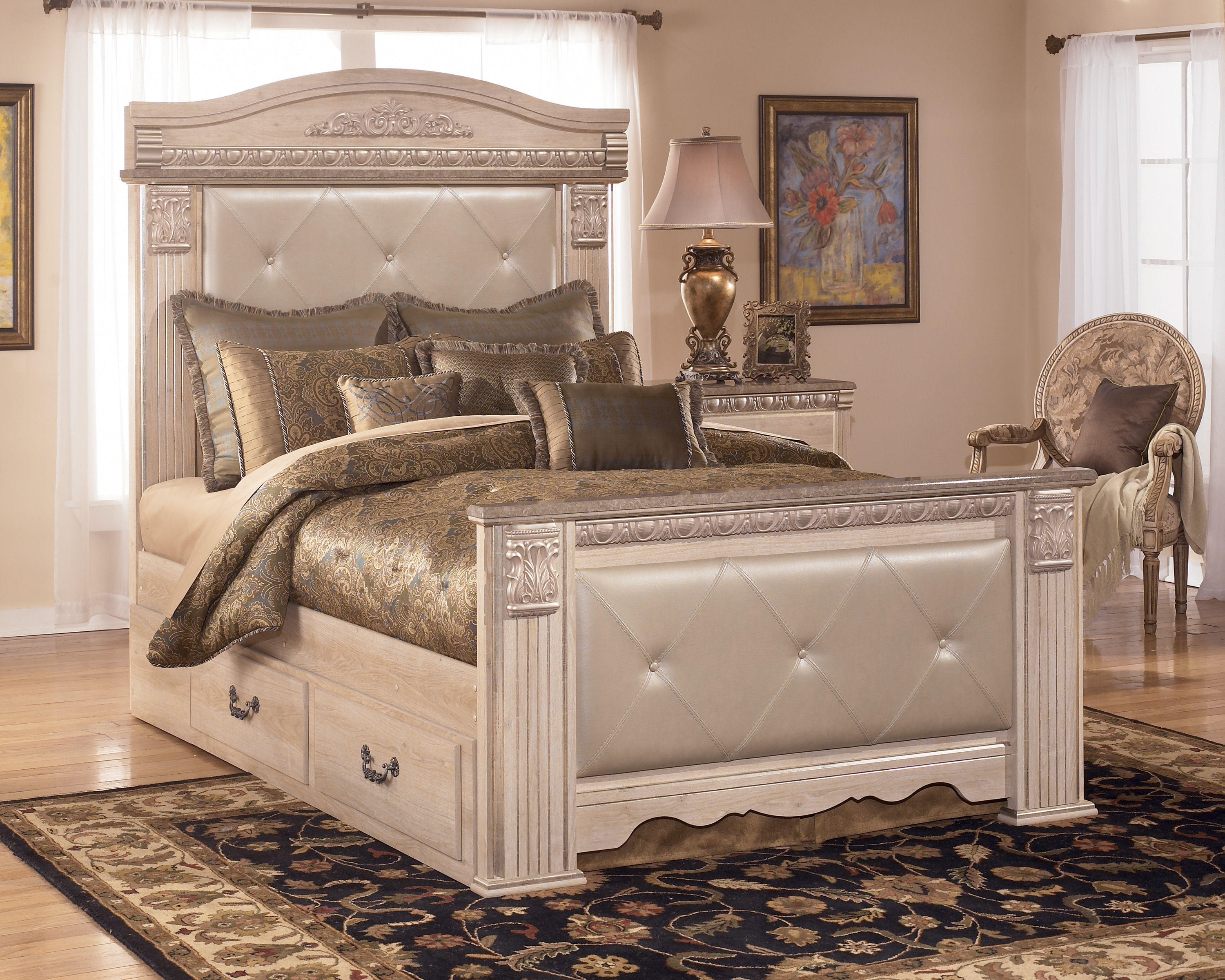 Silverglade Queen Mansion Bed W Storage The Classy Home with dimensions 3000 X 2400