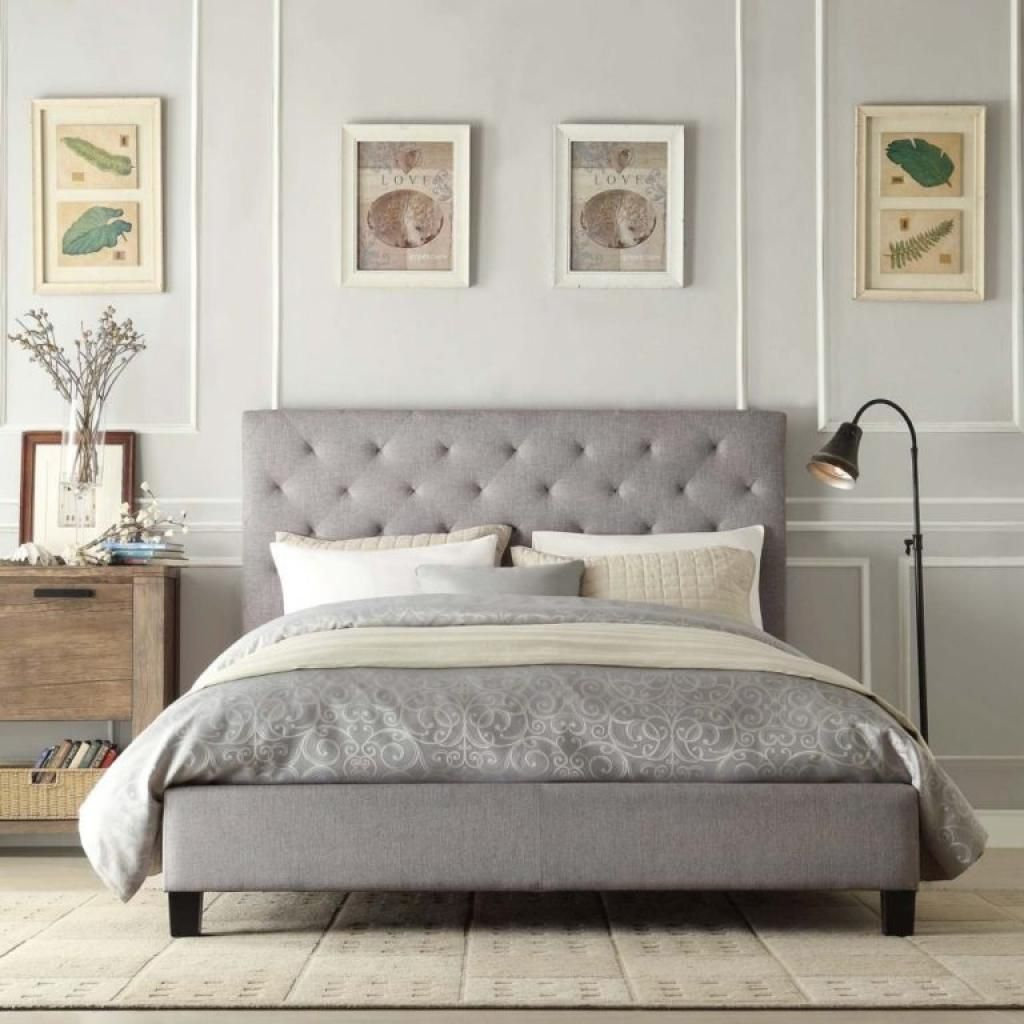 Simple And Minimalist Grey Tufted Headboard Bedroom Set within dimensions 1024 X 1024