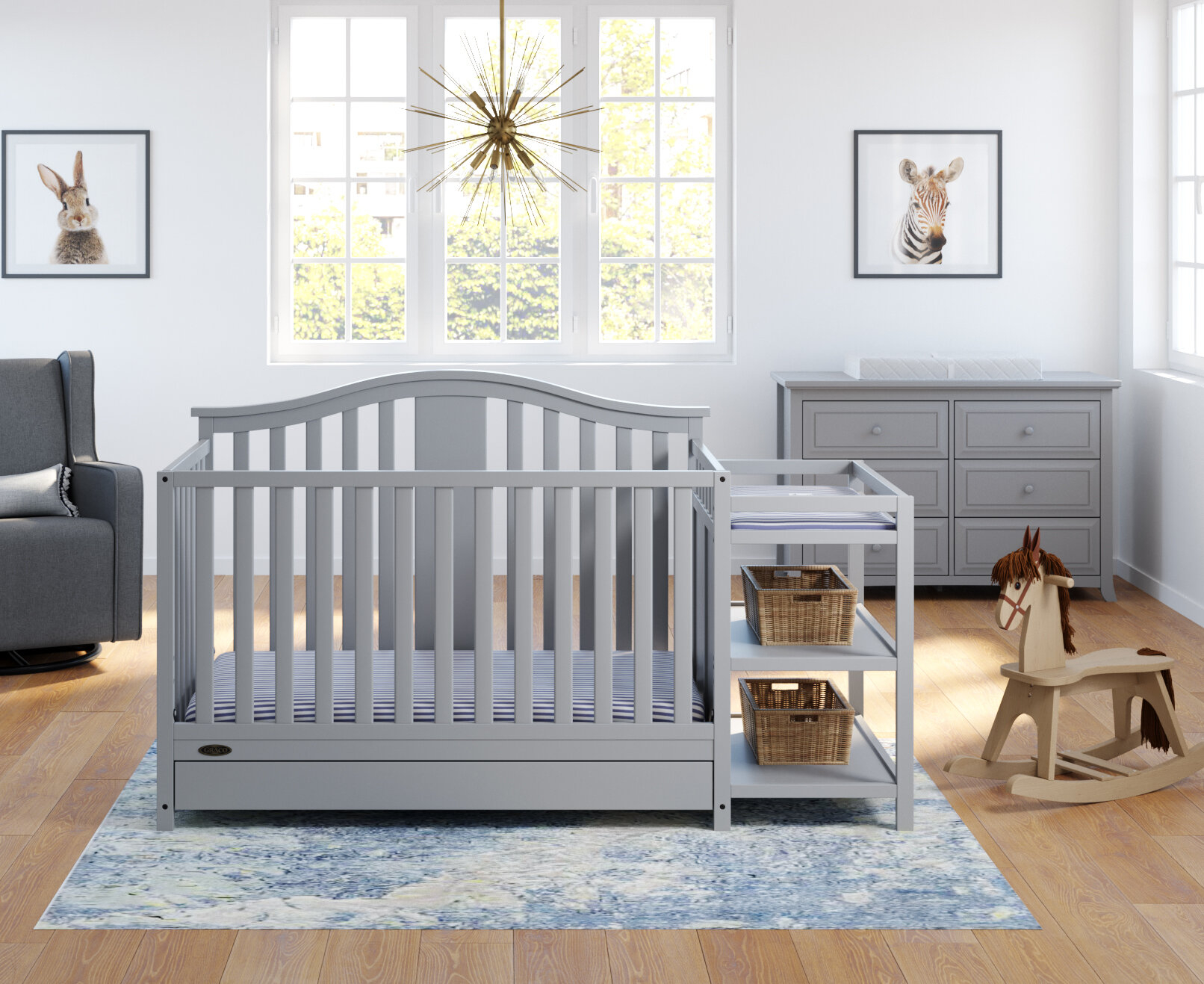 Solano Convertible Standard Crib And Changer Combo 2 Piece Nursery Furniture Set with regard to sizing 1612 X 1317
