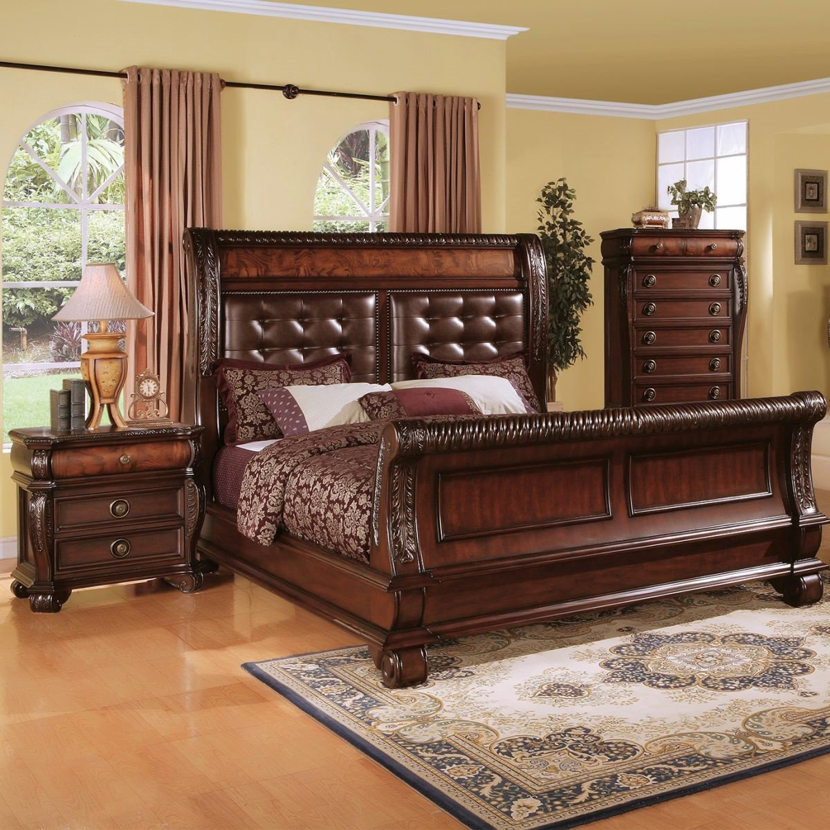 Sophia Cherry 5 Pc Queen Bedroom pertaining to sizing 1200 X 1200