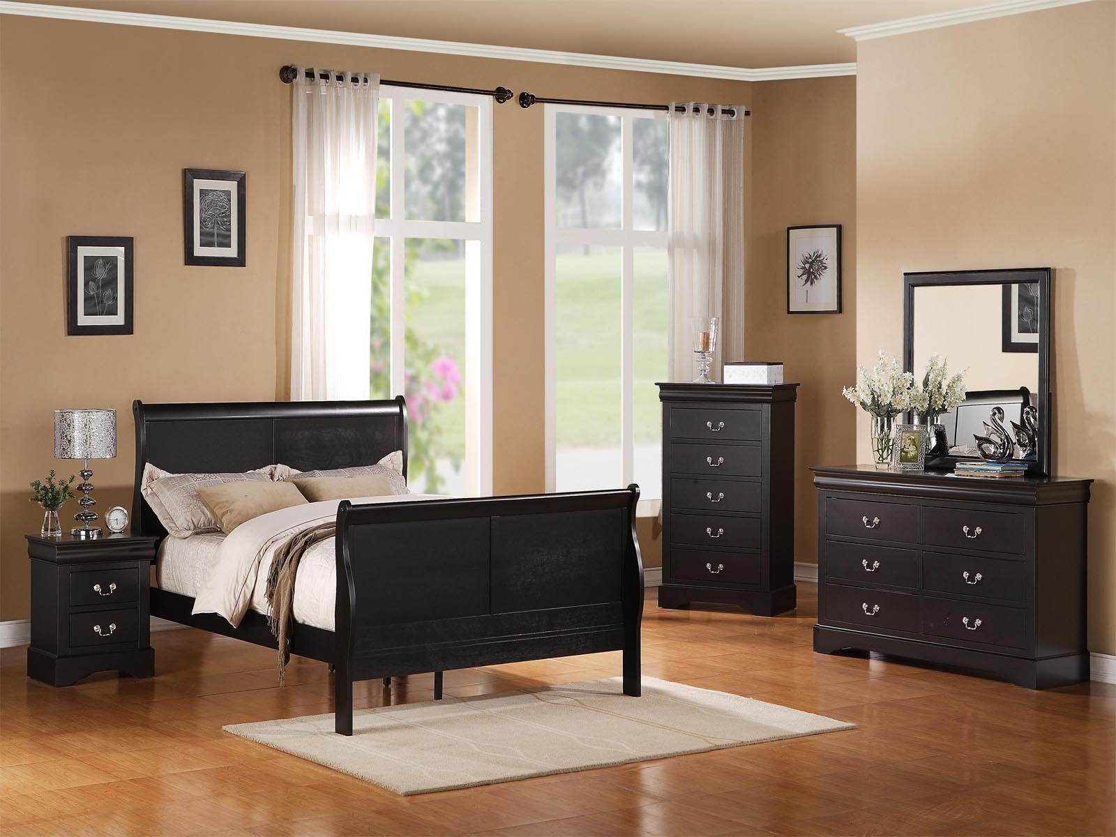 Standard Furniture Lewiston Panel Bedroom Set In Black regarding dimensions 1600 X 1200