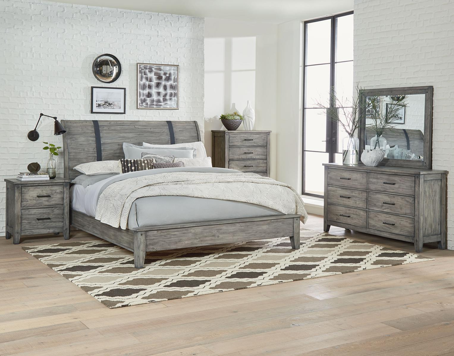 Standard Furniture Nelson 4 Piece Sleigh Bedroom Set In Grey inside measurements 1527 X 1200