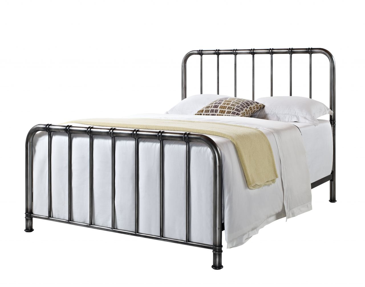 Standard Furniture Tristen Queen Metal Bed In Antique Pewter 87500 87521 regarding measurements 1280 X 1006